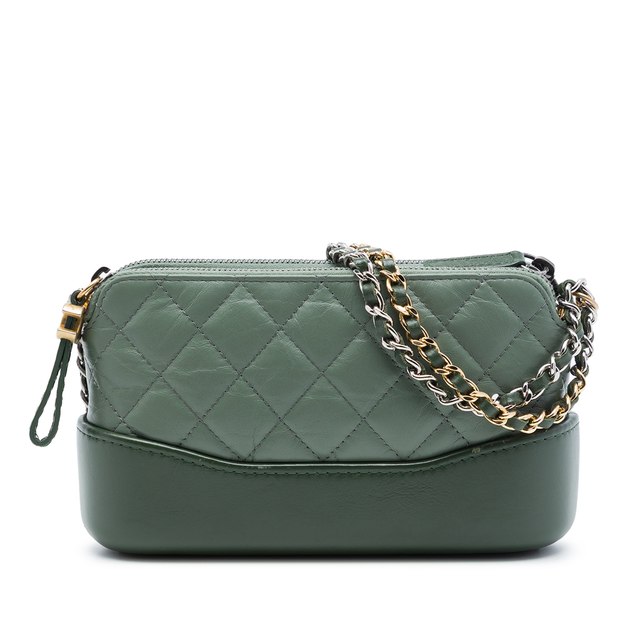 Chanel Aged Calfskin Gabrielle Double Zip Clutch with Chain - image 1