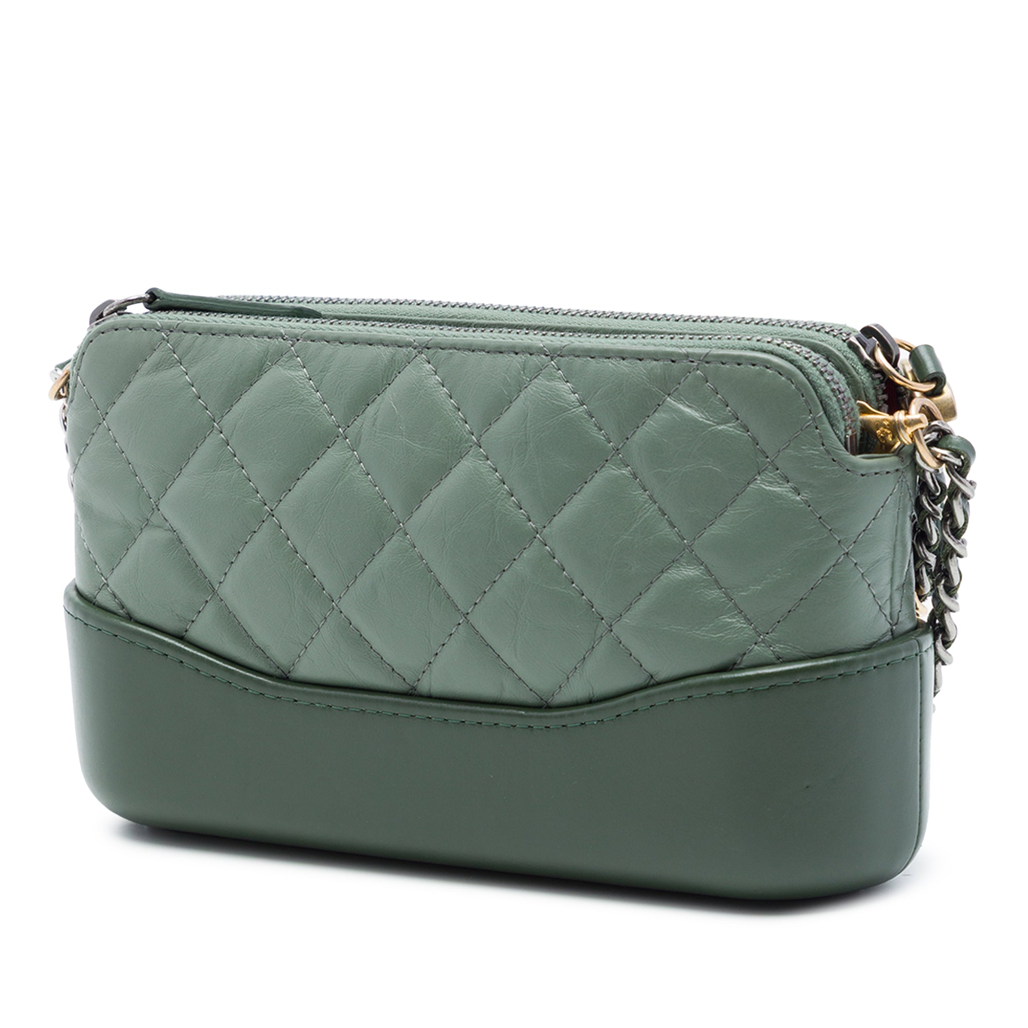 Chanel Aged Calfskin Gabrielle Double Zip Clutch with Chain - image 2