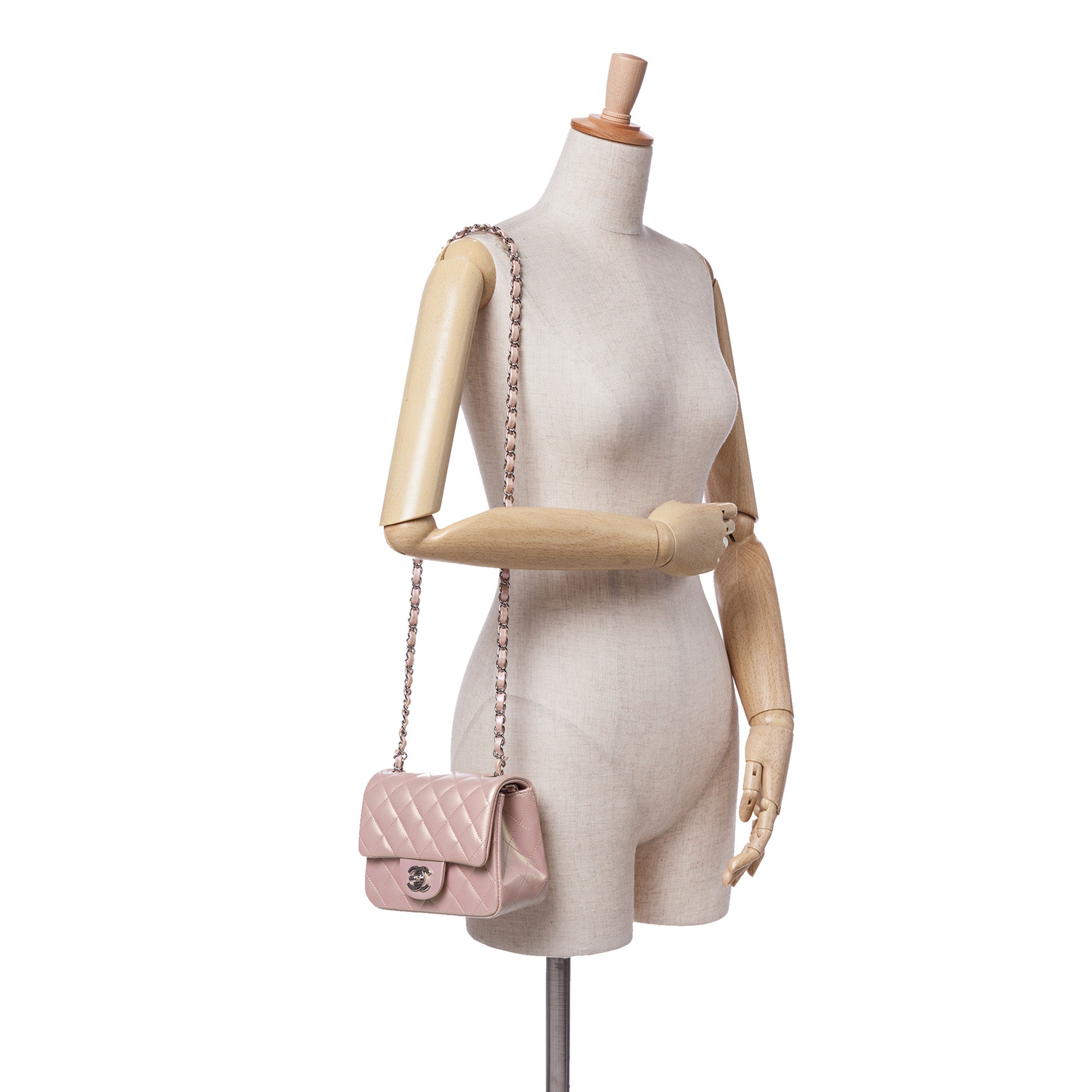 Chanel Mini Square Classic Iridescent Calfskin Single Flap - image 9
