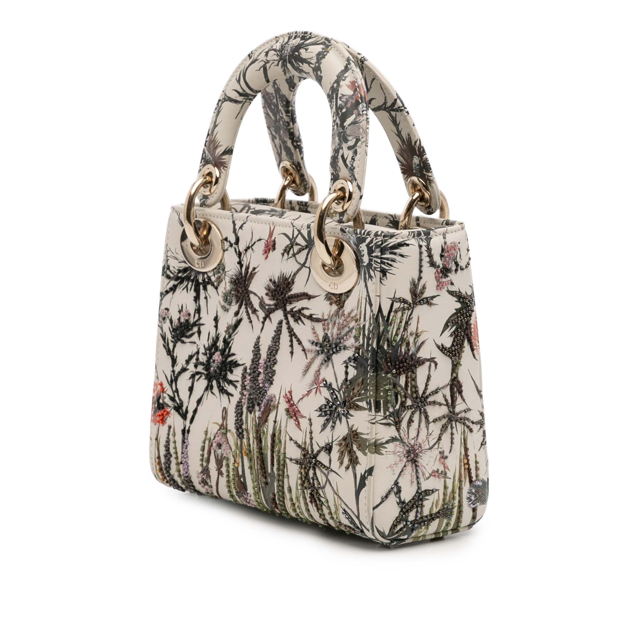 Dior Mini Calfskin Beaded Embroidered Jardin Naturel Lady Dior - image 2