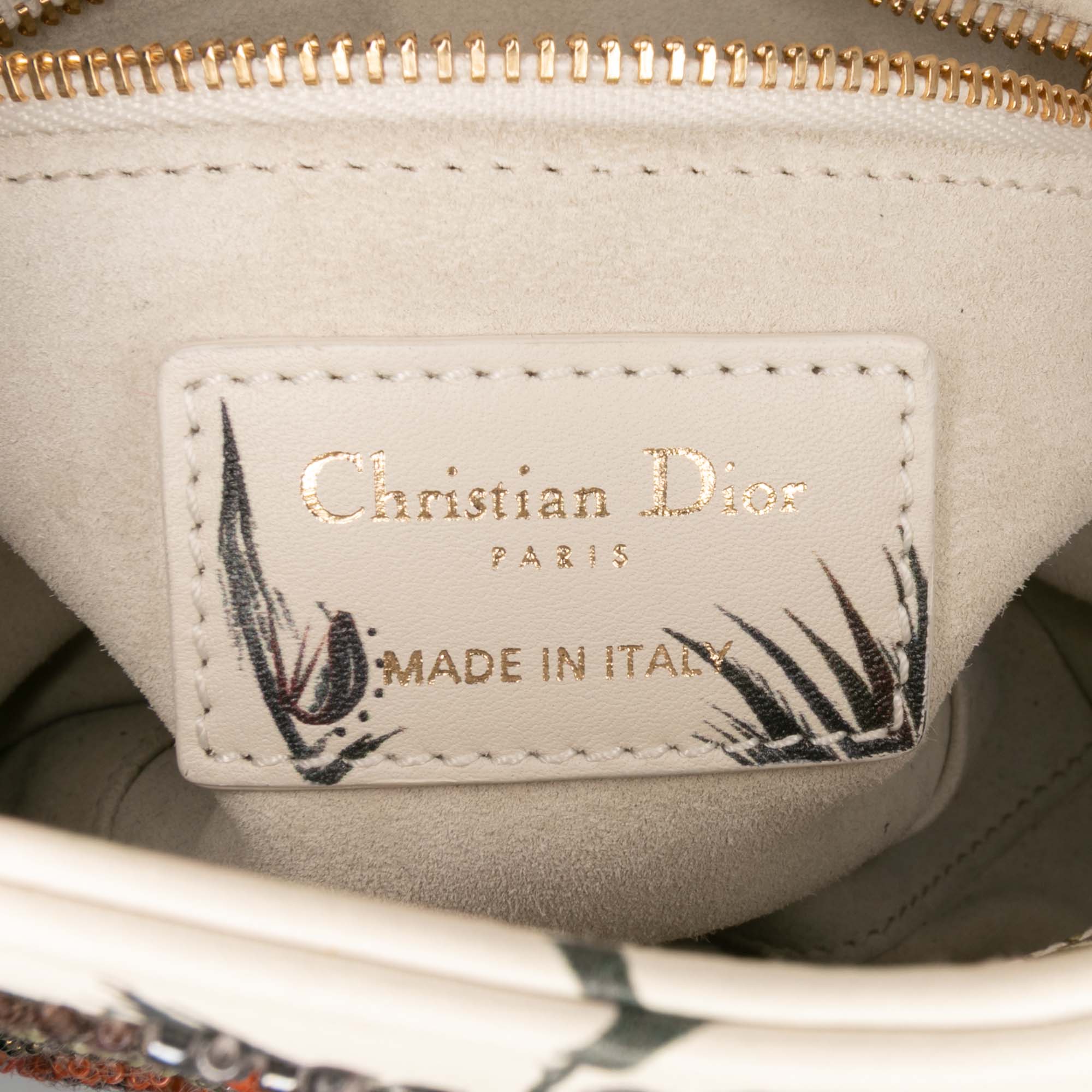 Dior Mini Calfskin Beaded Embroidered Jardin Naturel Lady Dior - image 5