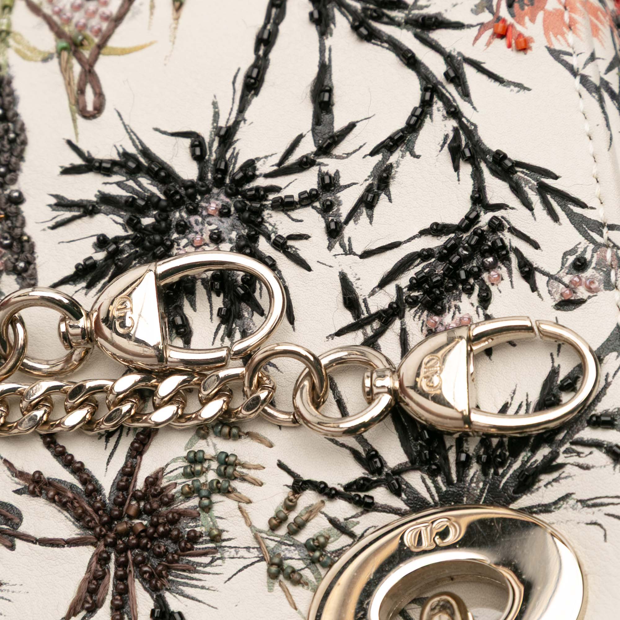 Dior Mini Calfskin Beaded Embroidered Jardin Naturel Lady Dior - image 7