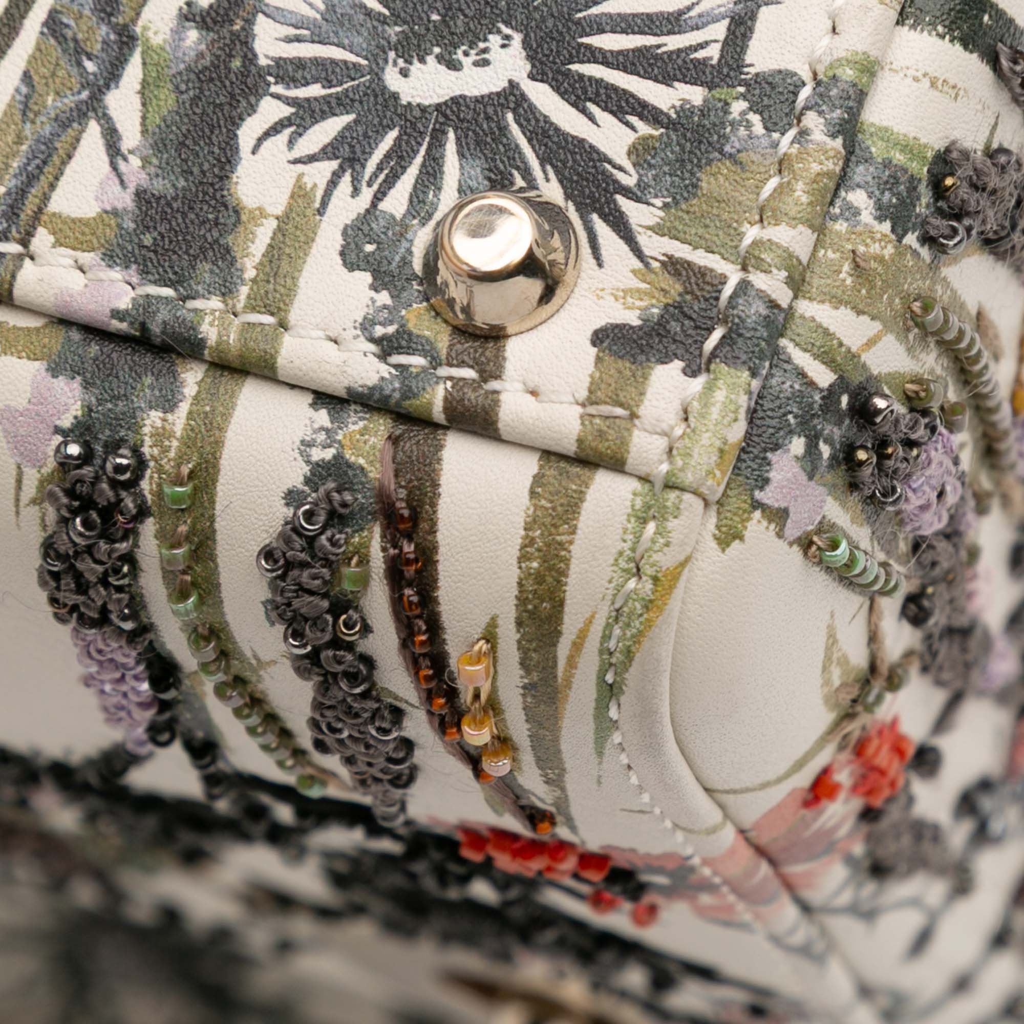 Dior Mini Calfskin Beaded Embroidered Jardin Naturel Lady Dior - image 8