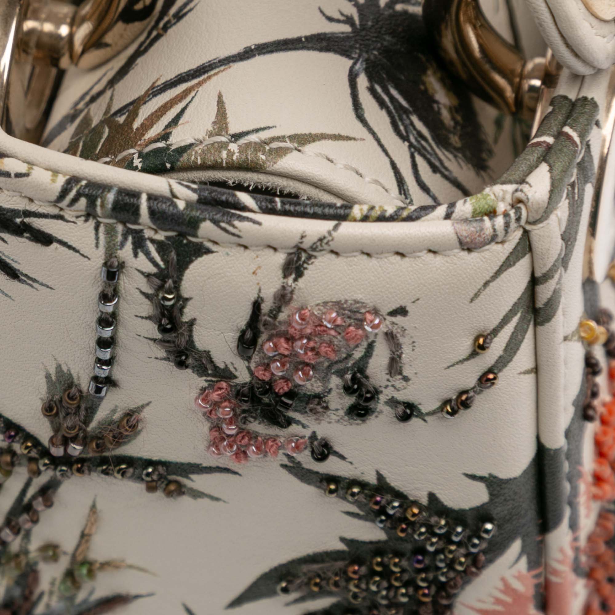 Dior Mini Calfskin Beaded Embroidered Jardin Naturel Lady Dior - image 9