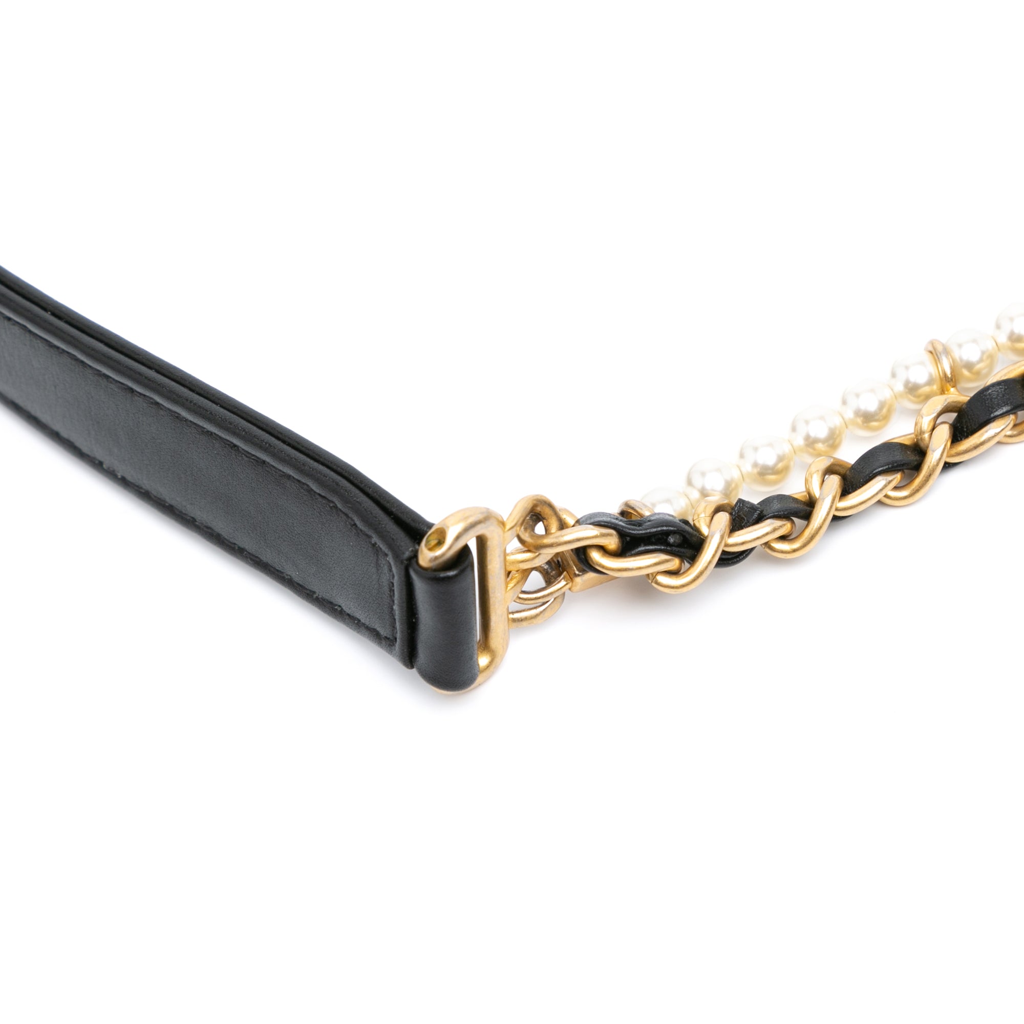 Chanel Mini Quilted Calfskin Crystal Pearls Chain Flap - image 7