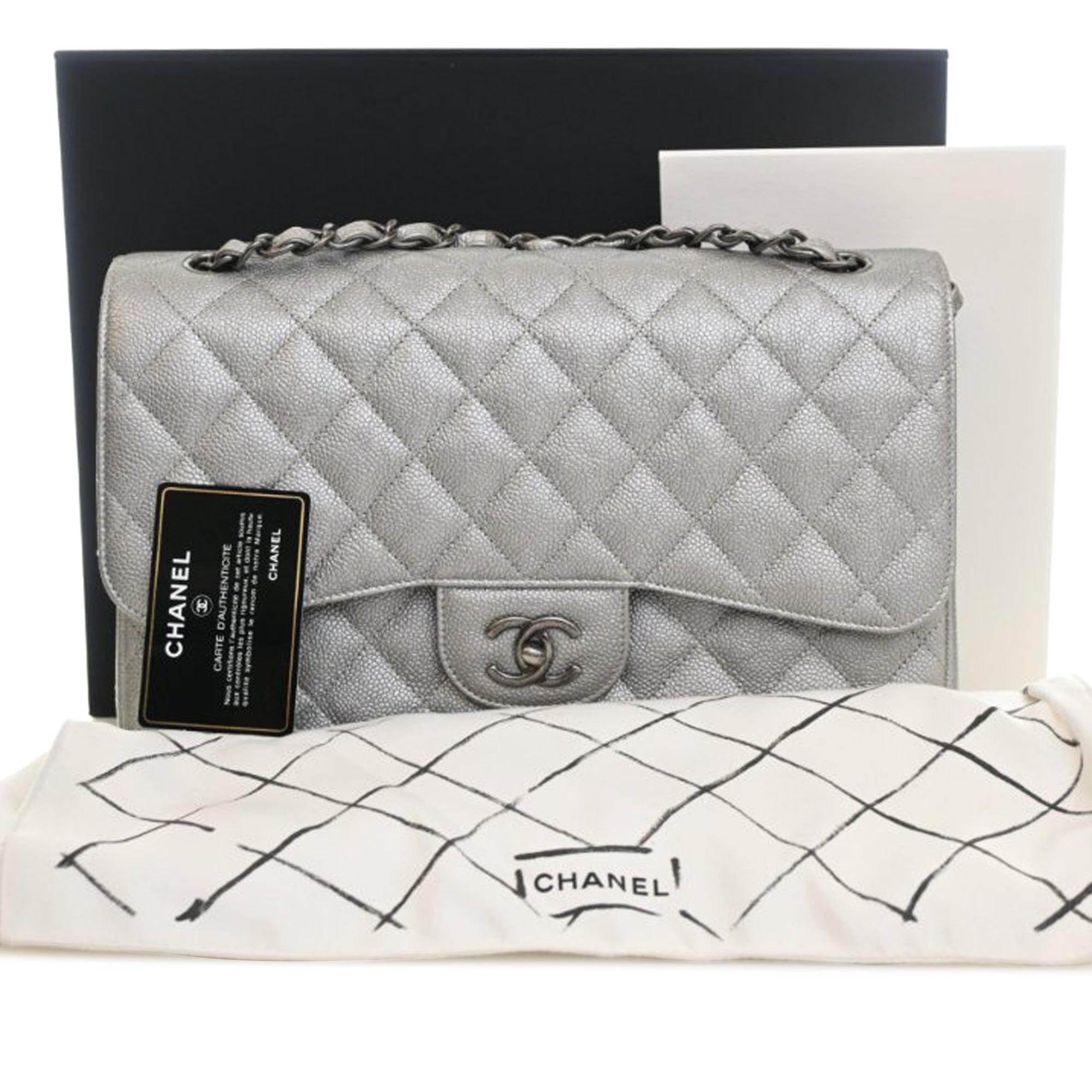 Chanel Jumbo Classic Caviar Double Flap - image 14
