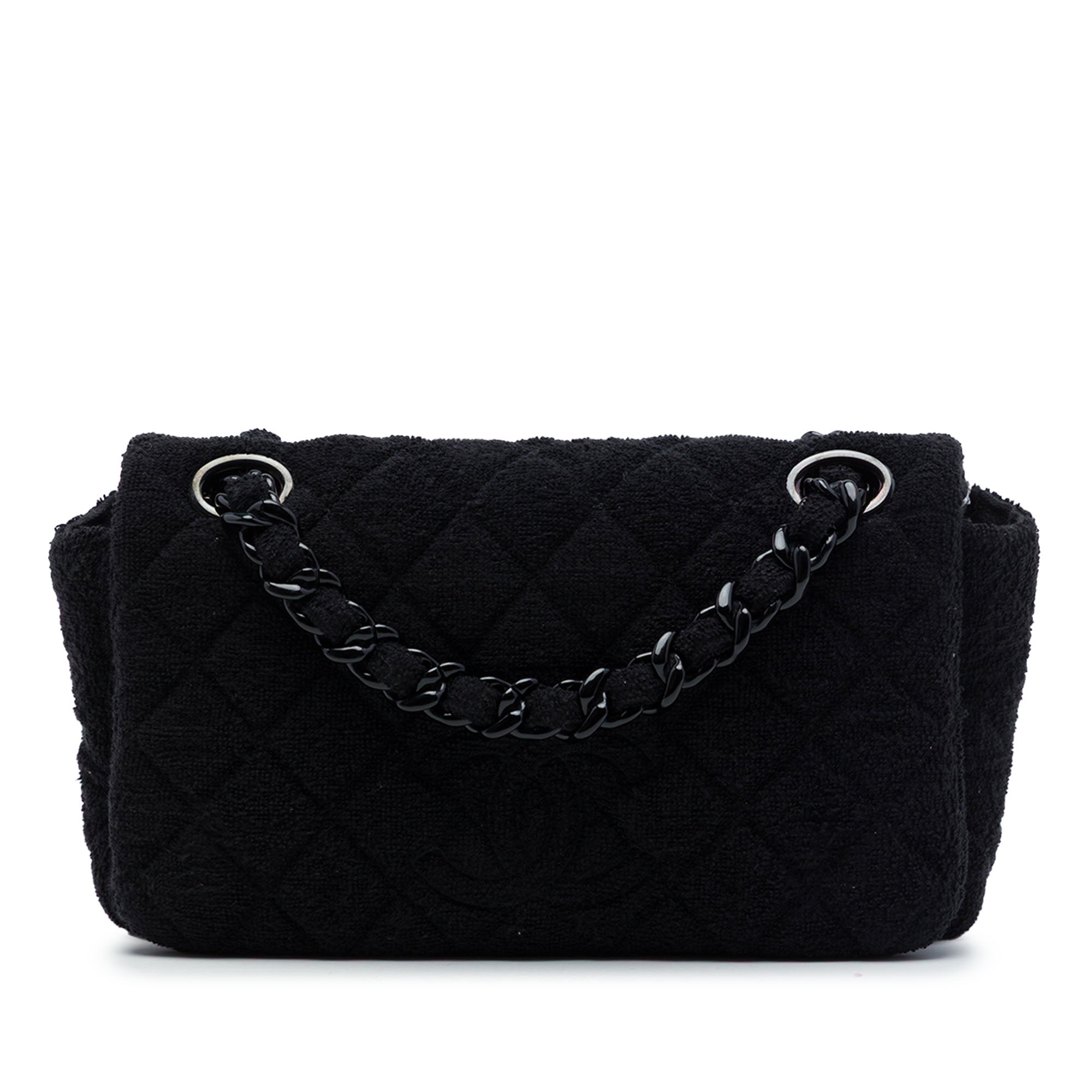 Chanel CC Quilted Terry Cloth Flap - image 1