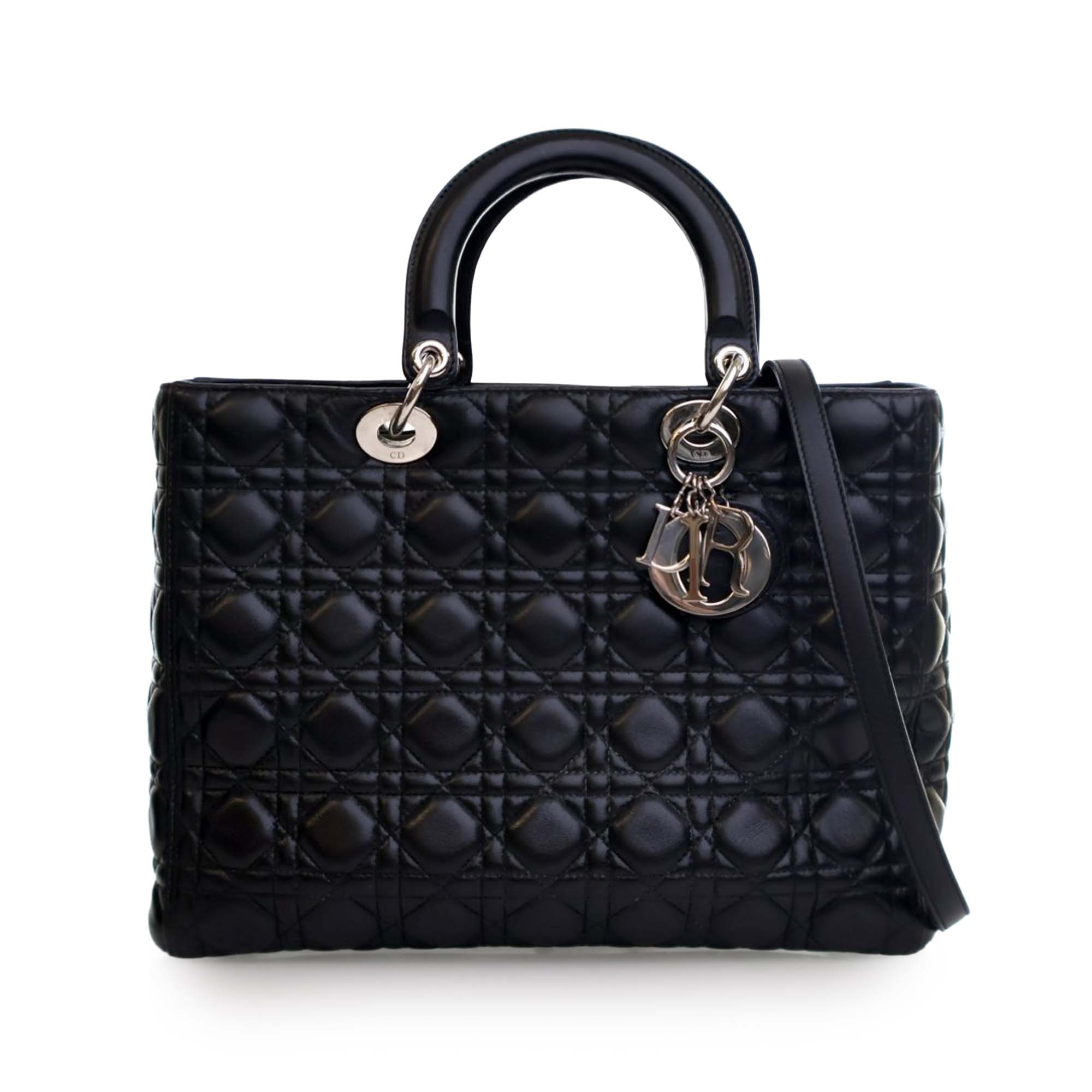 Dior Large Lambskin Cannage Lady Dior - image 1
