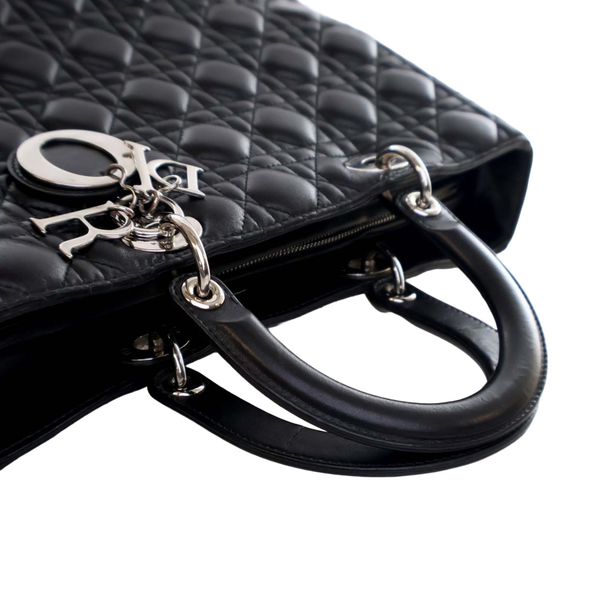 Dior Large Lambskin Cannage Lady Dior - image 14