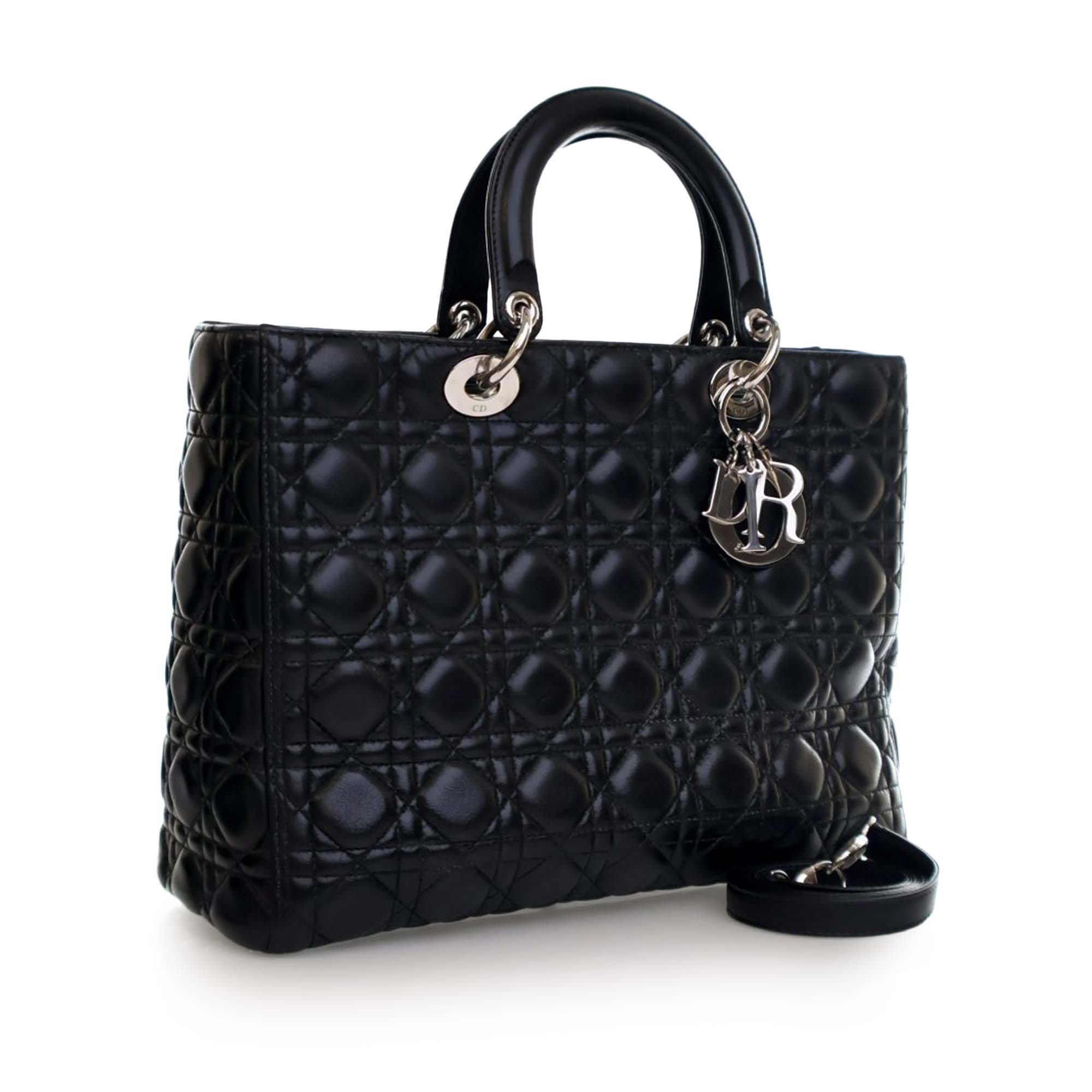 Dior Large Lambskin Cannage Lady Dior - image 3