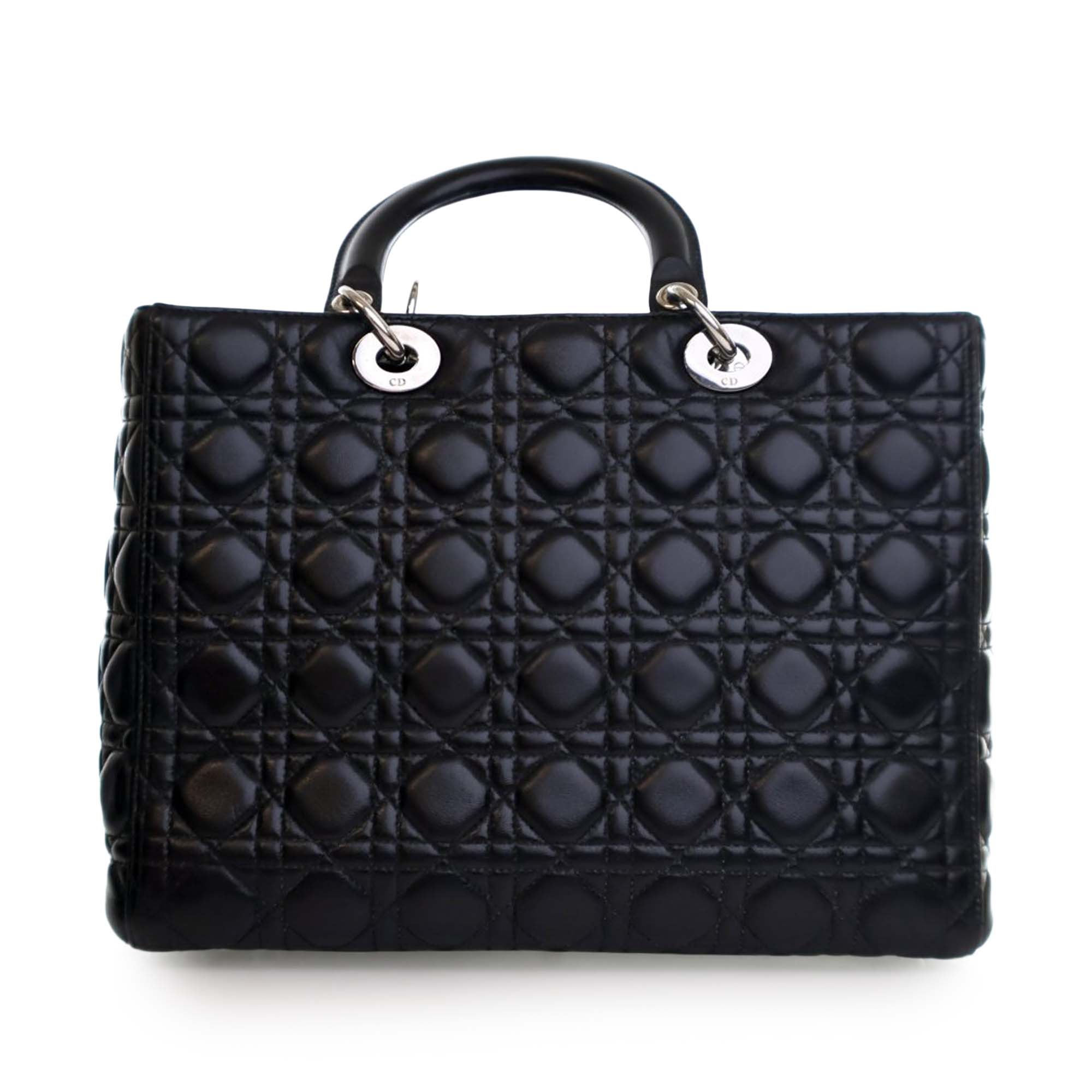 Dior Large Lambskin Cannage Lady Dior - image 9