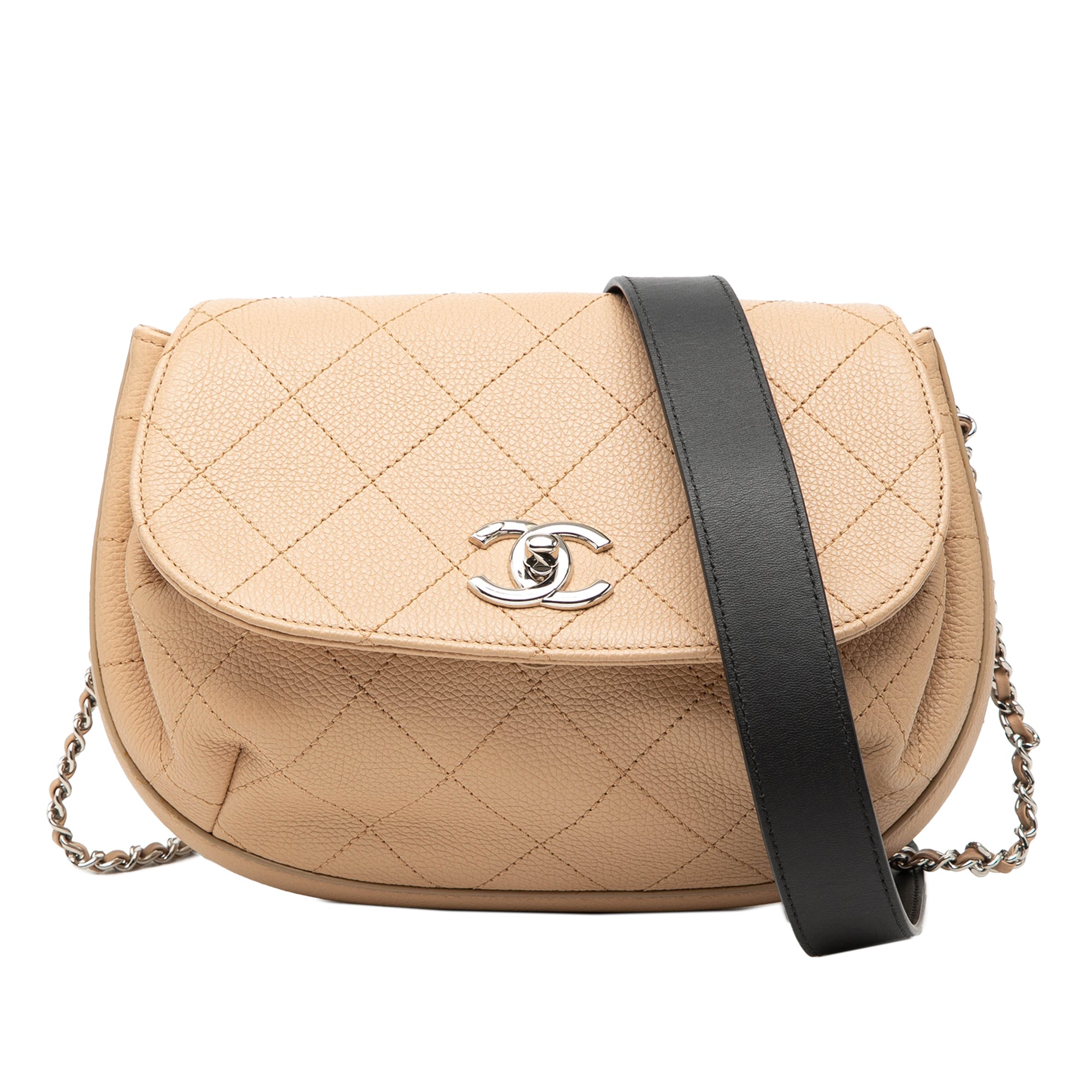 Chanel Quilted Grained Calfskin Accordion Saddle Bag - image 1