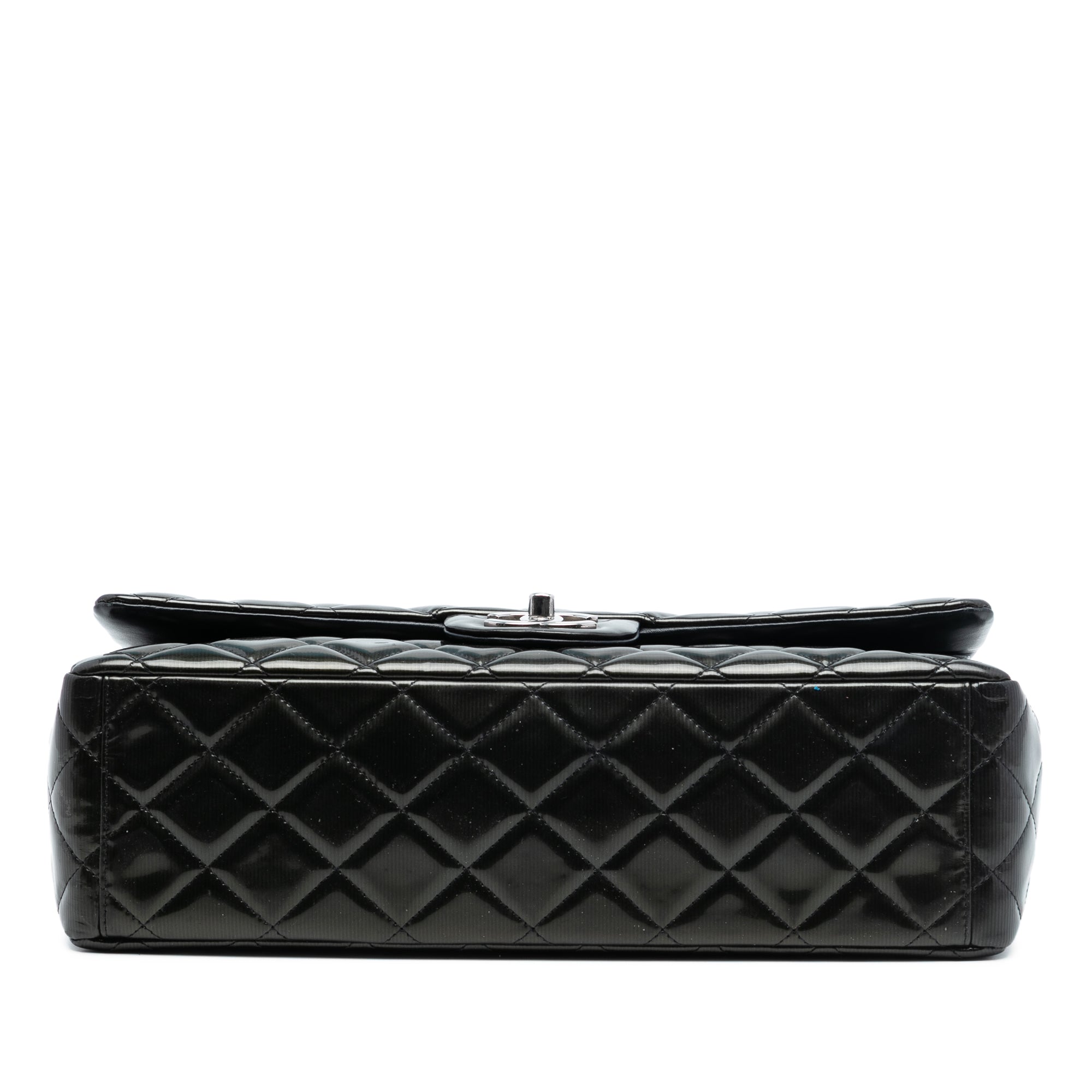 Chanel Maxi Classic Striped Patent Double Flap - image 3