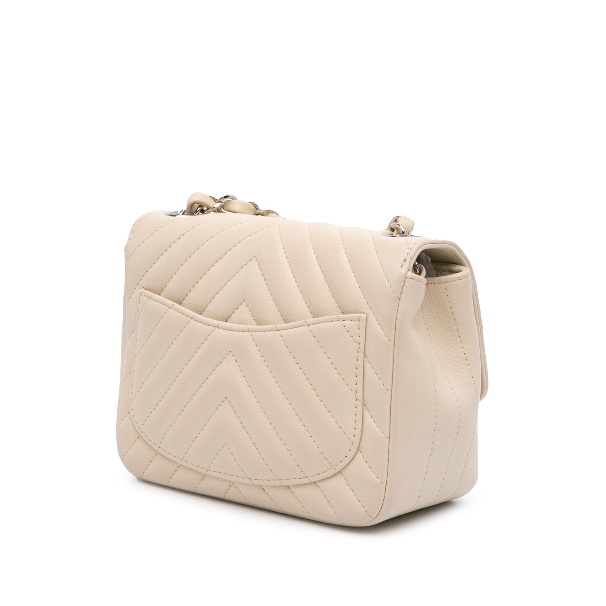 Chanel Mini Square Classic Chevron Lambskin Single Flap - image 2