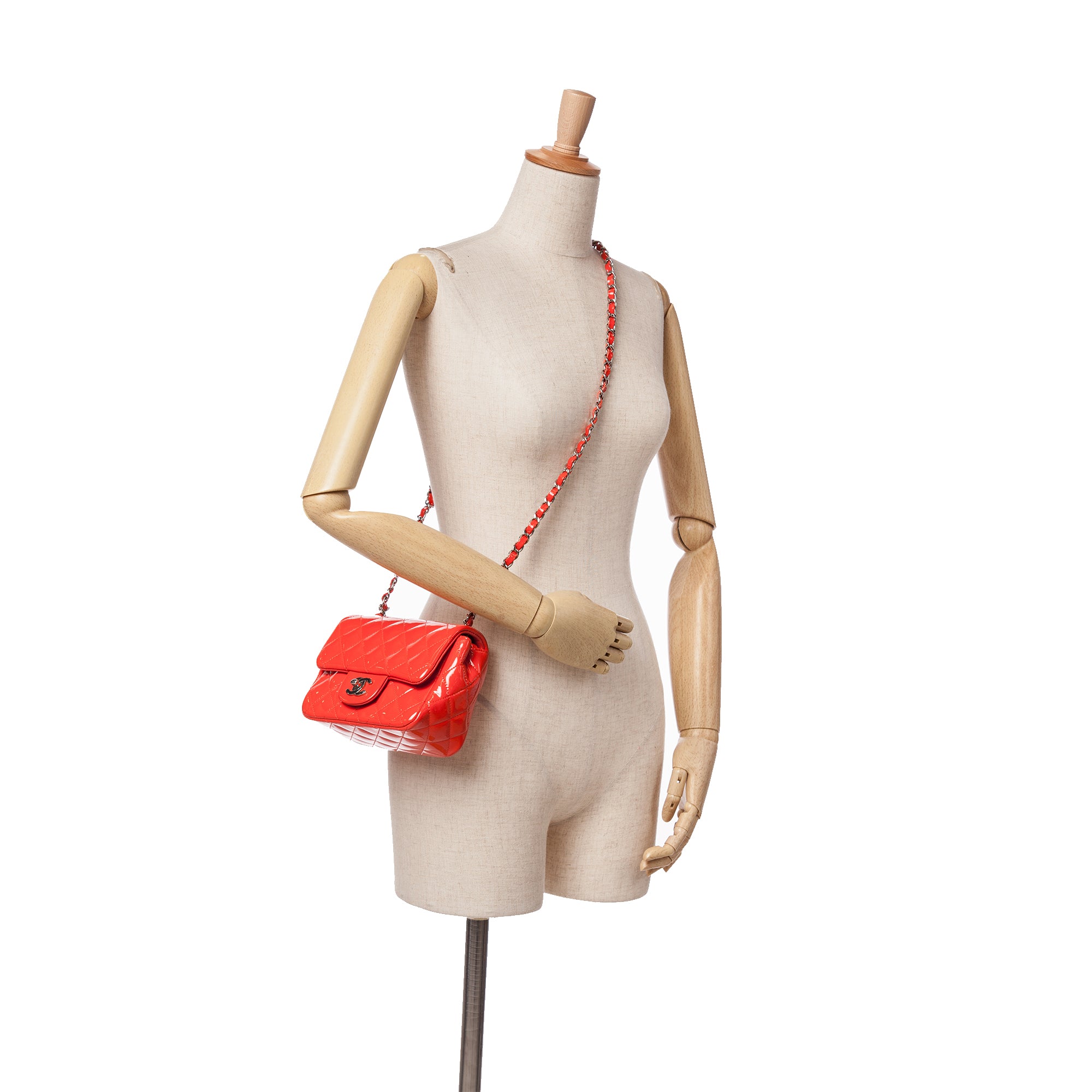 Chanel Mini Square Classic Patent Single Flap - image 10