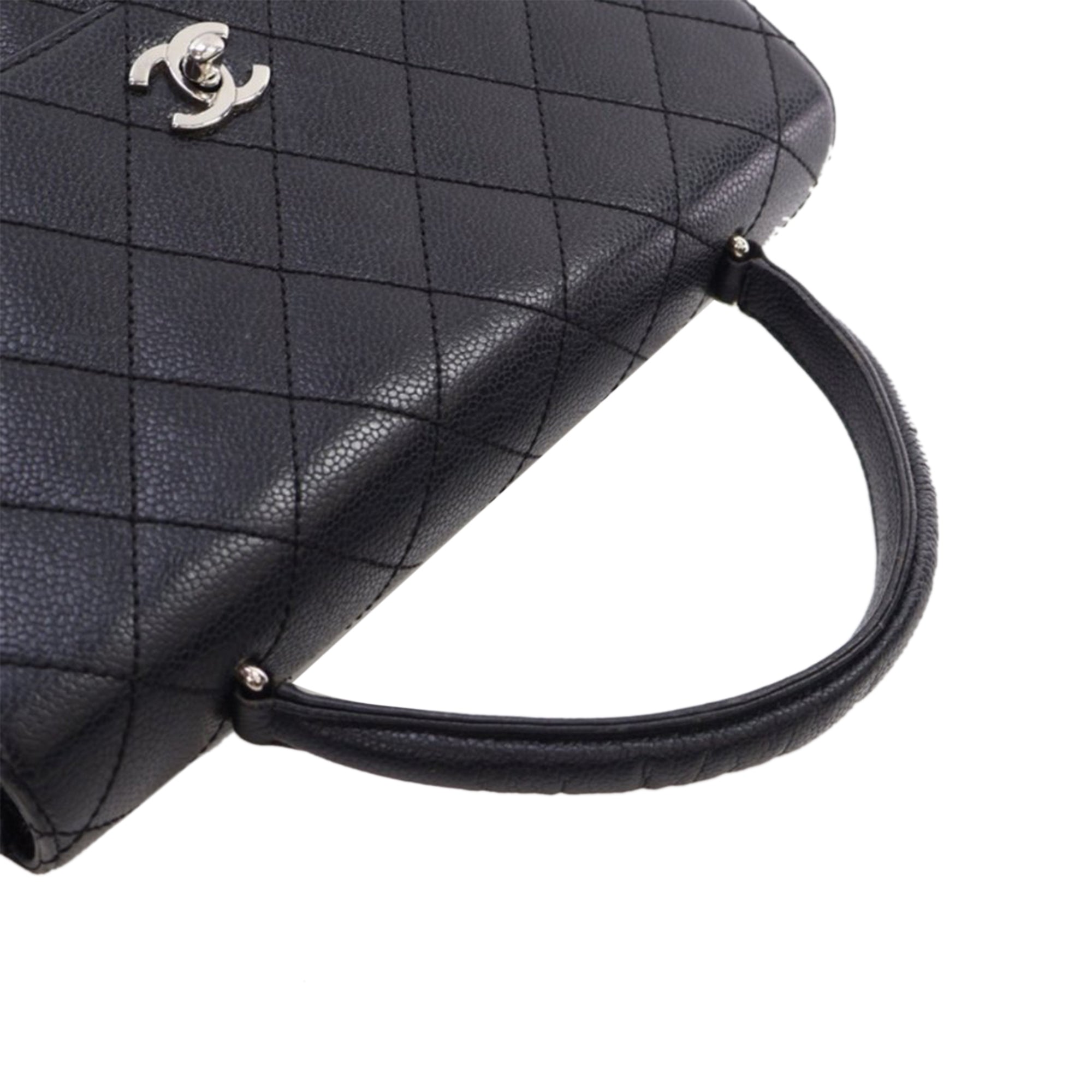 Chanel CC Quilted Caviar Kelly Top Handle Bag - image 14