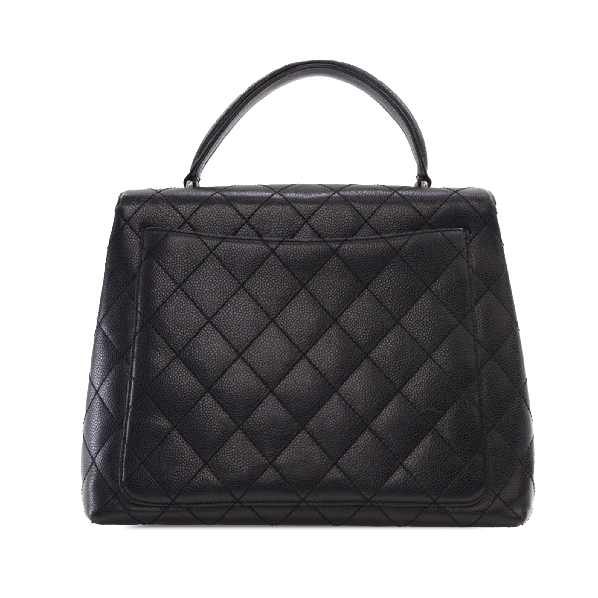 Chanel CC Quilted Caviar Kelly Top Handle Bag - image 3