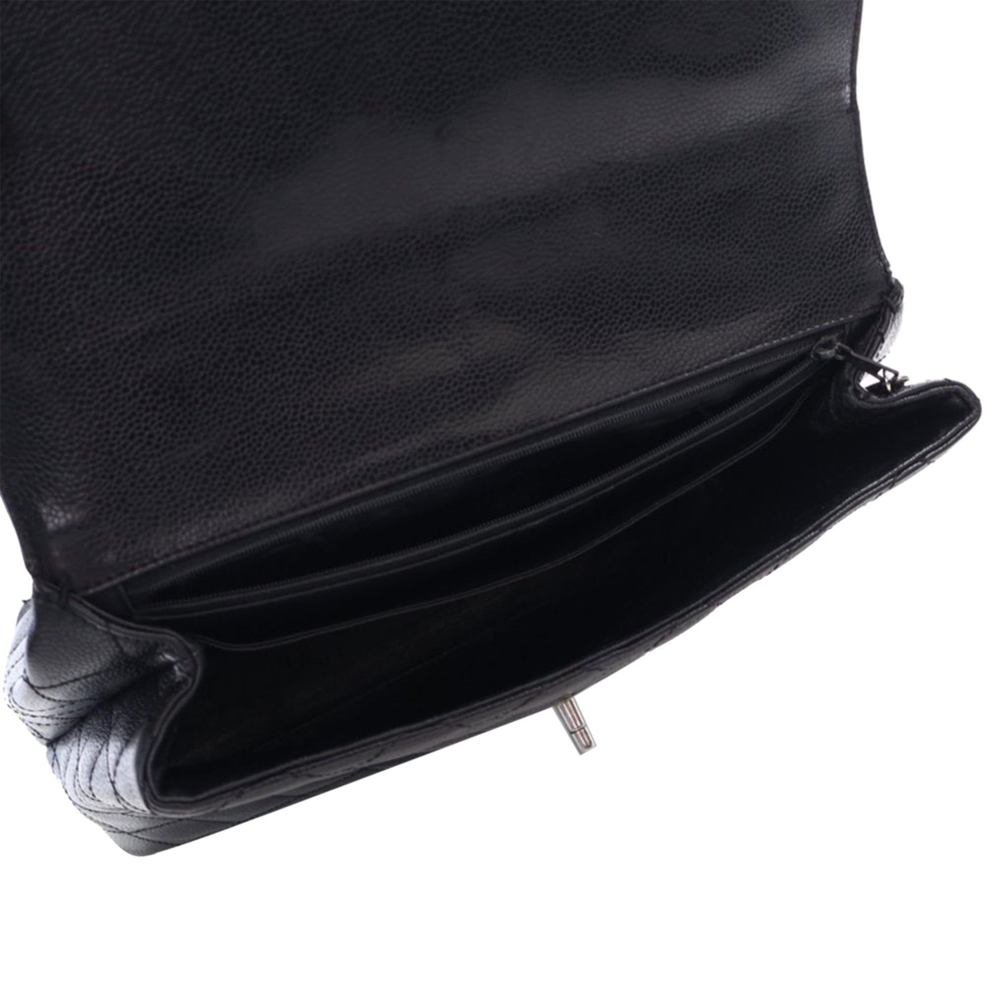 Chanel CC Quilted Caviar Kelly Top Handle Bag - image 6