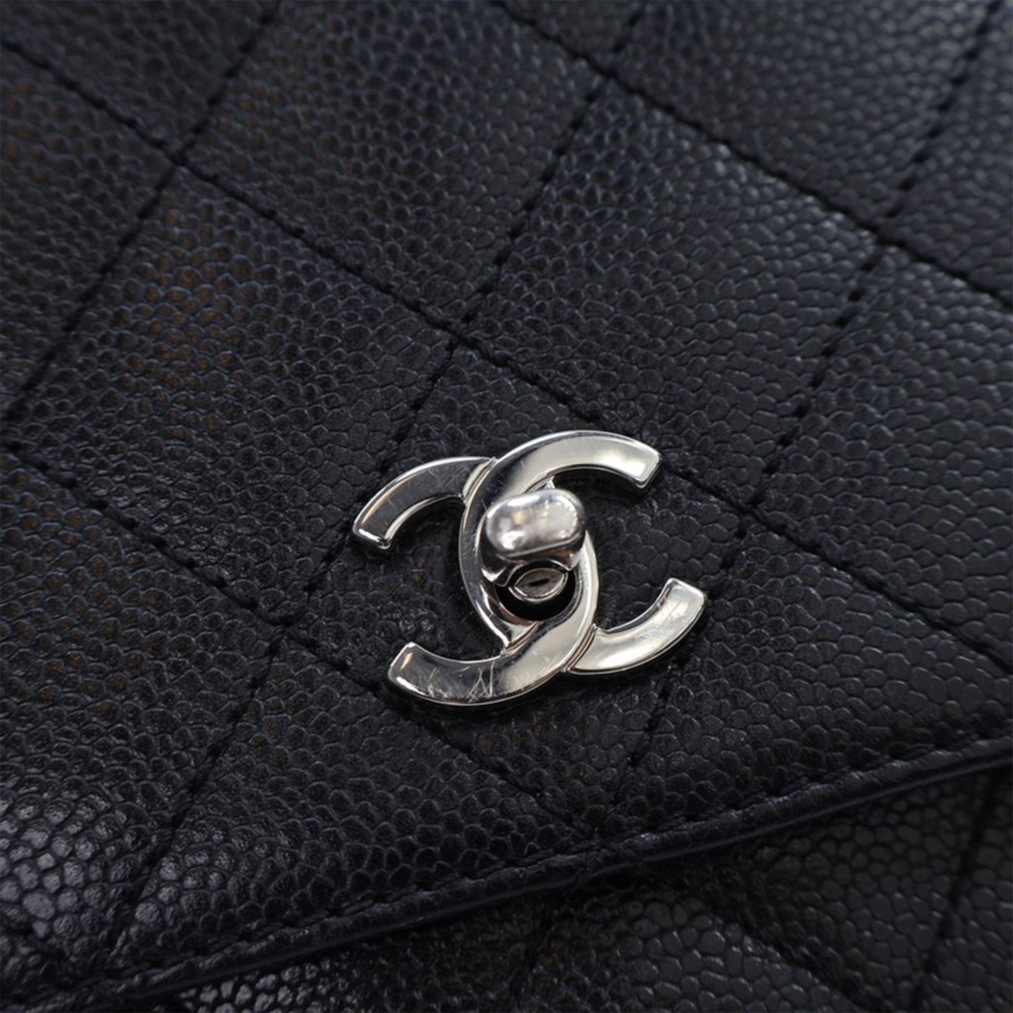 Chanel CC Quilted Caviar Kelly Top Handle Bag - image 7
