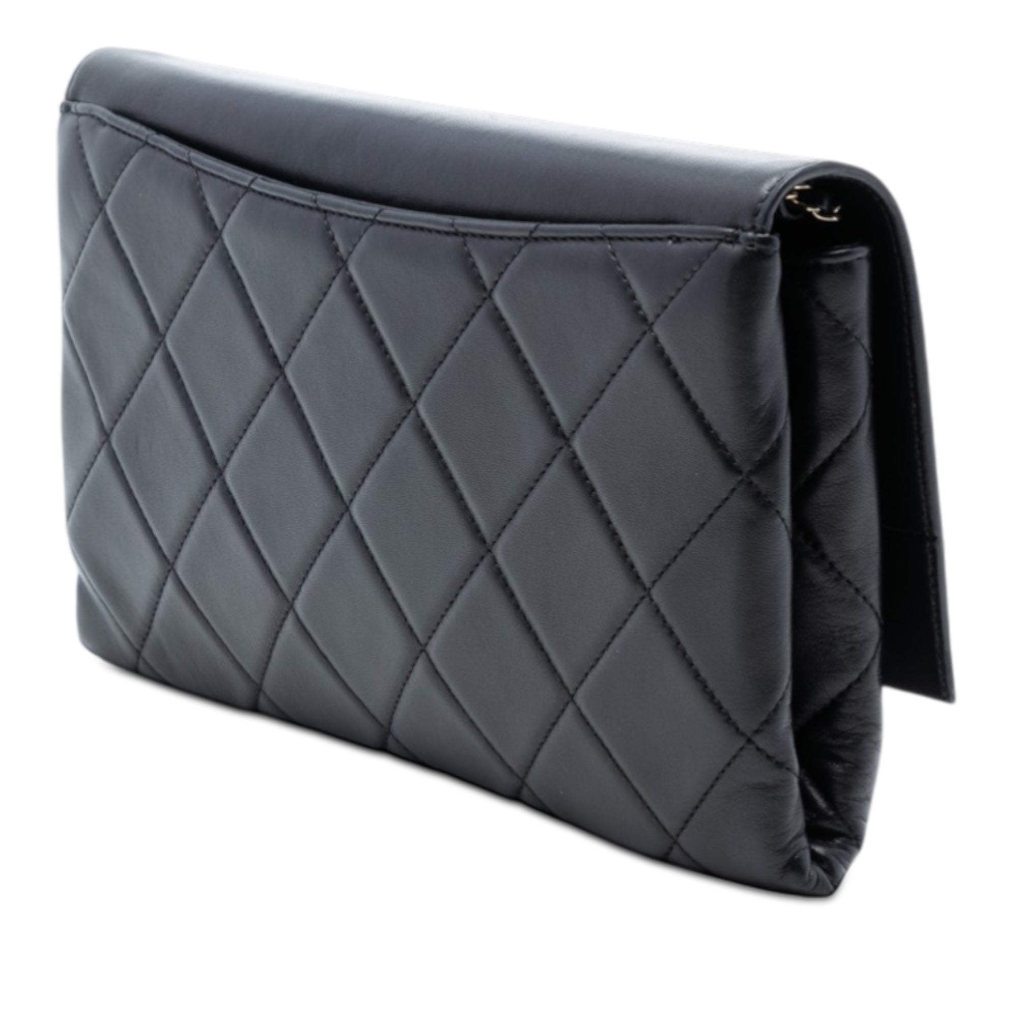 Chanel Quilted Lambskin Retro Label Shoulder Bag - image 2