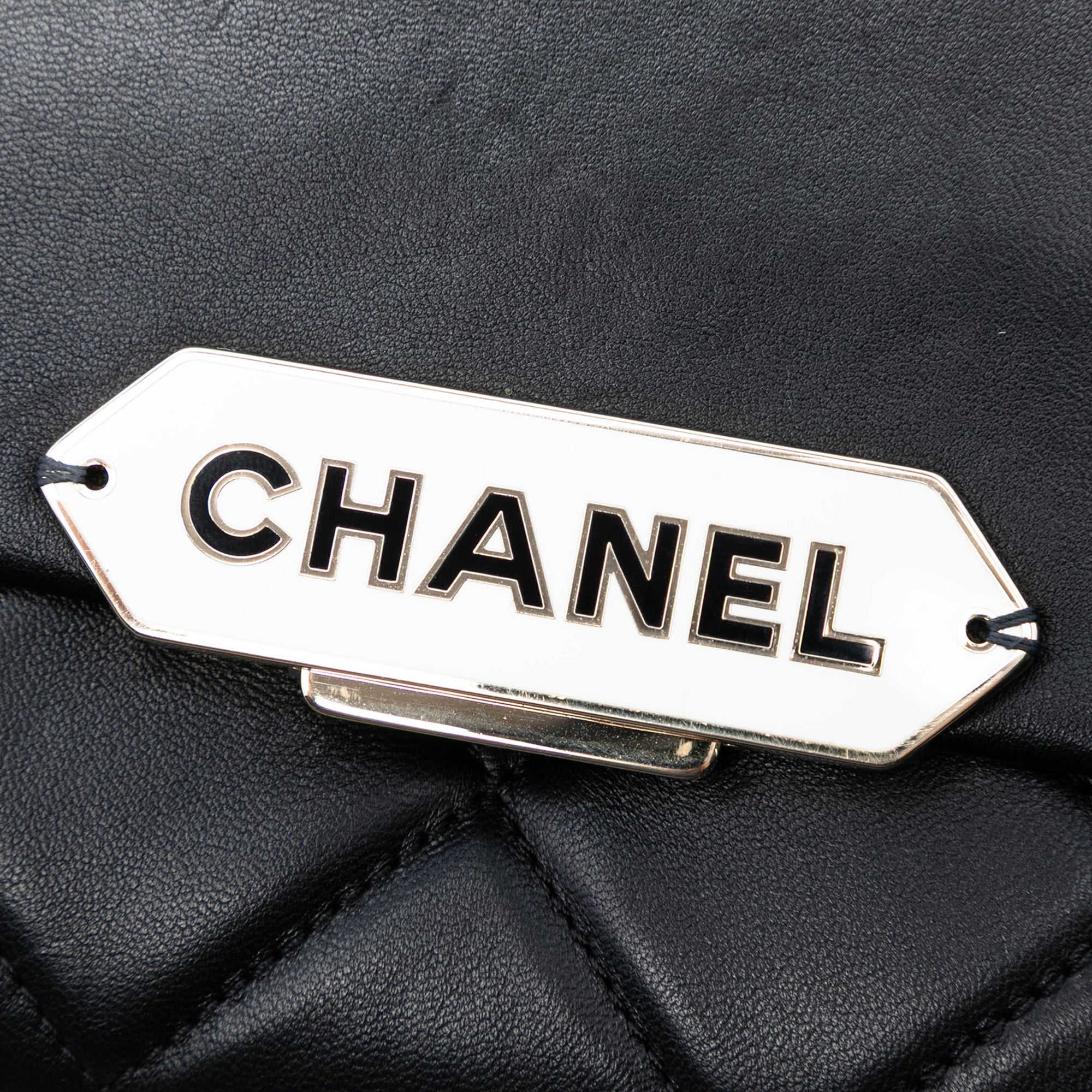 Chanel Quilted Lambskin Retro Label Shoulder Bag - image 6