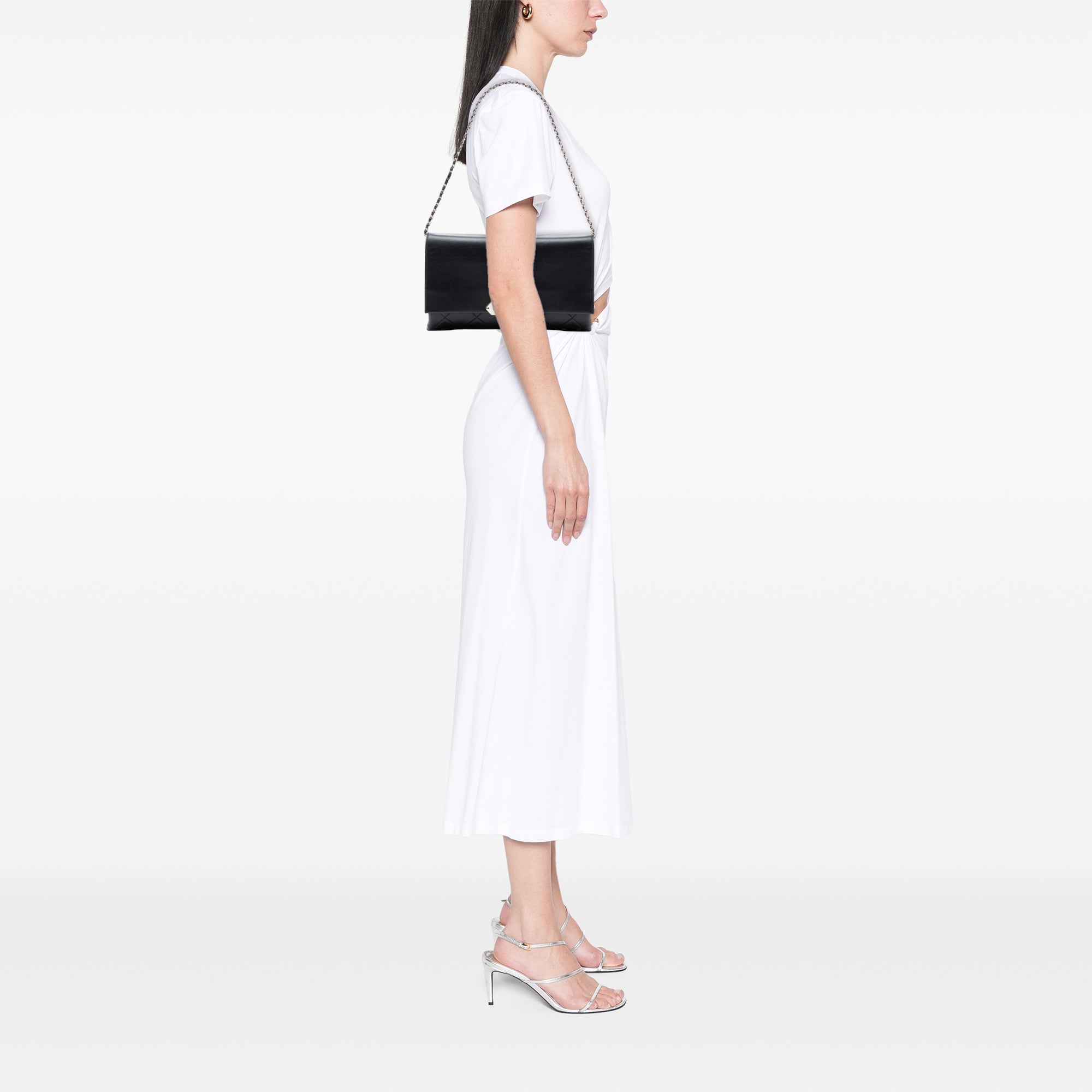 Chanel Quilted Lambskin Retro Label Shoulder Bag - image 7