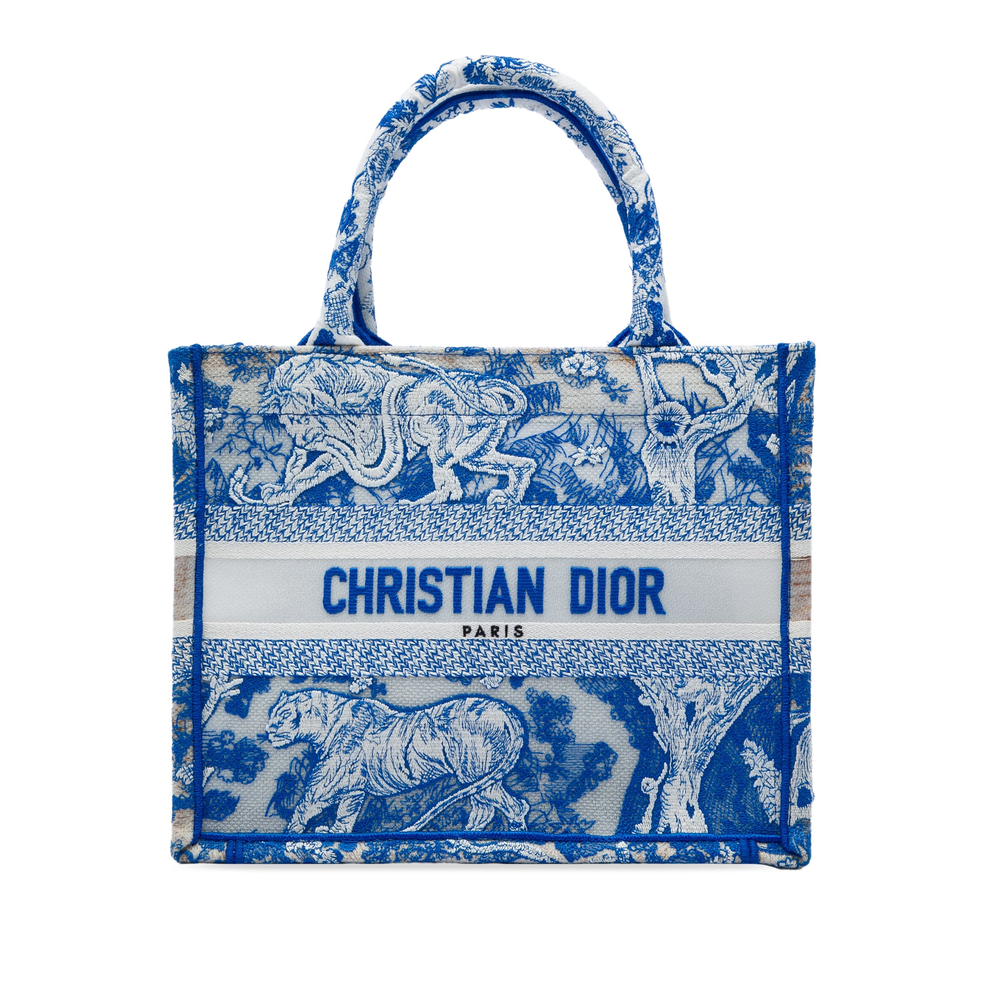 Dior Small Canvas Embroidered Toile De Jouy Sauvage Book Tote - image 1