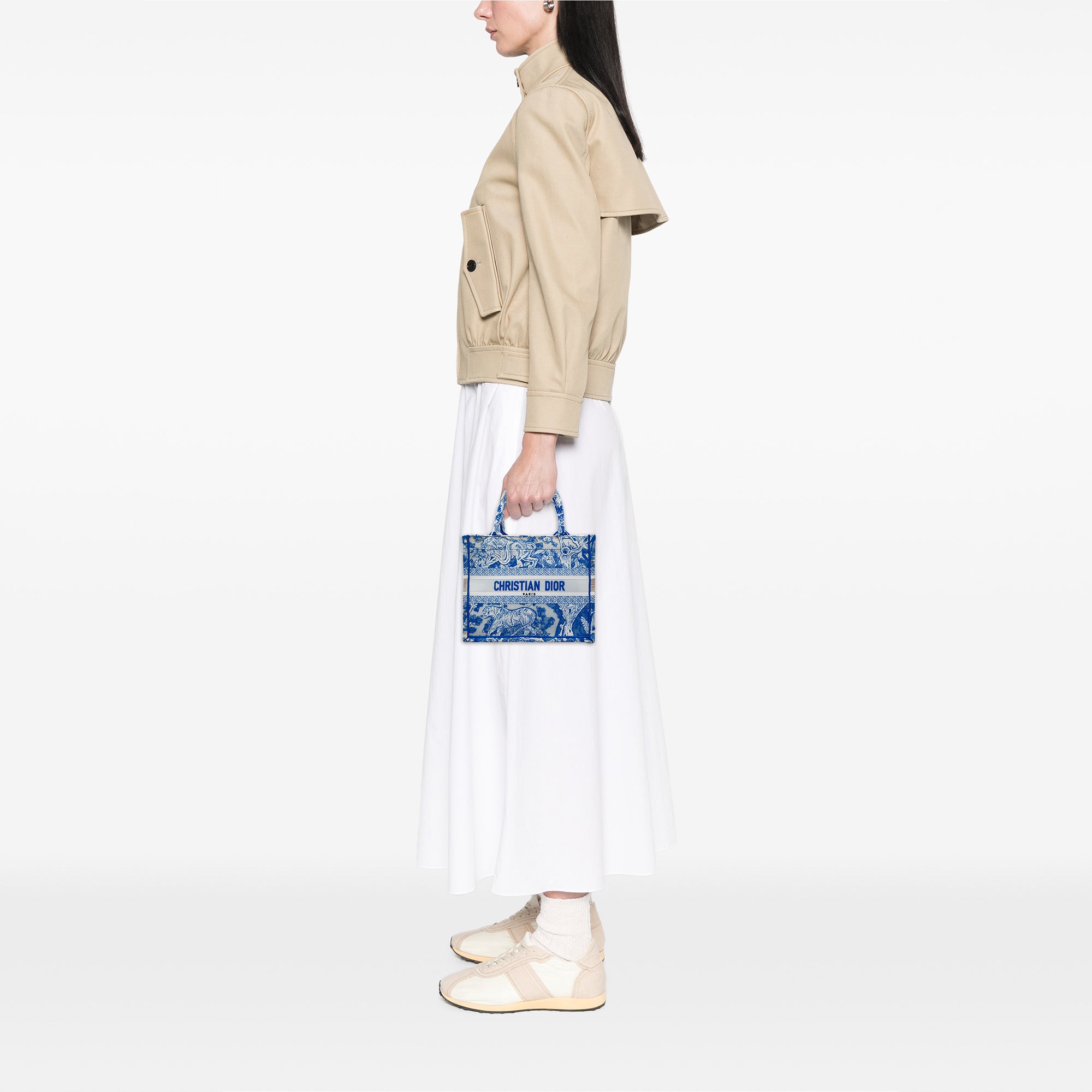 Dior Small Canvas Embroidered Toile De Jouy Sauvage Book Tote - image 5