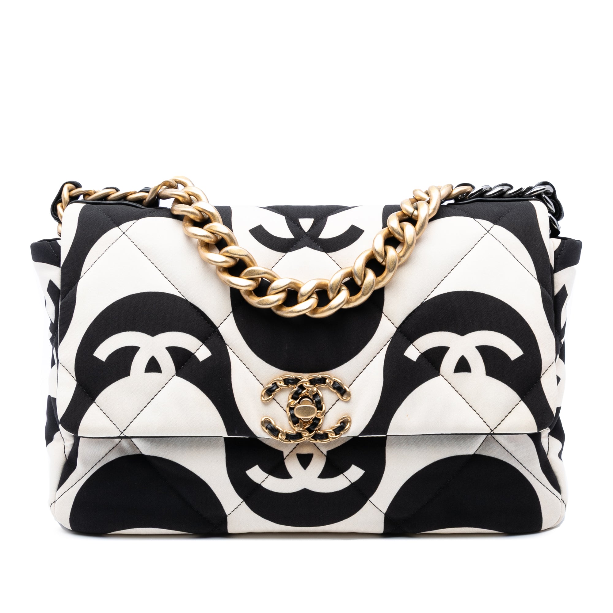 Chanel Large Printed Silk 19 Flap - image 1
