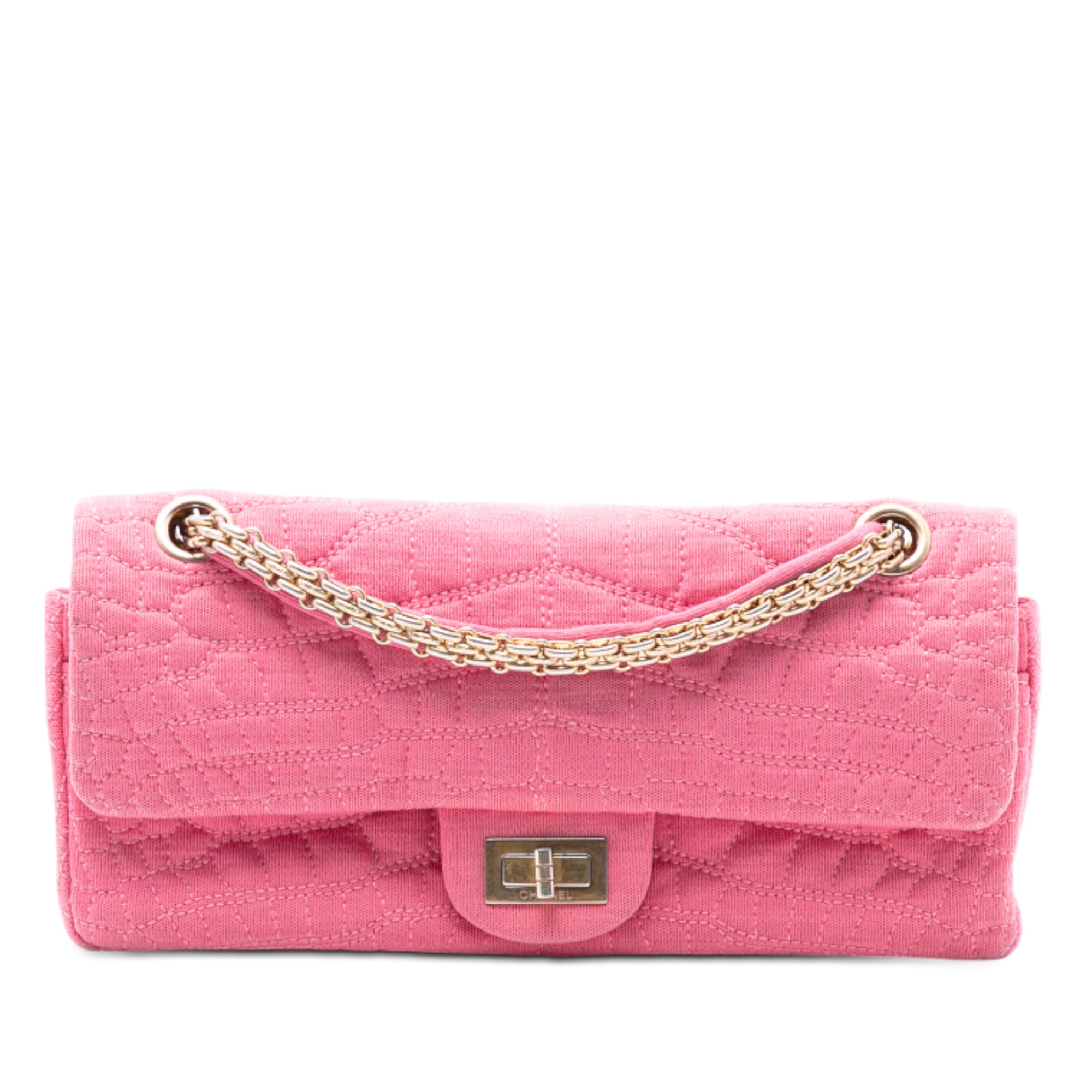 Chanel Croc Quilted Jersey Reissue 2.55 East West Double Flap - image 1