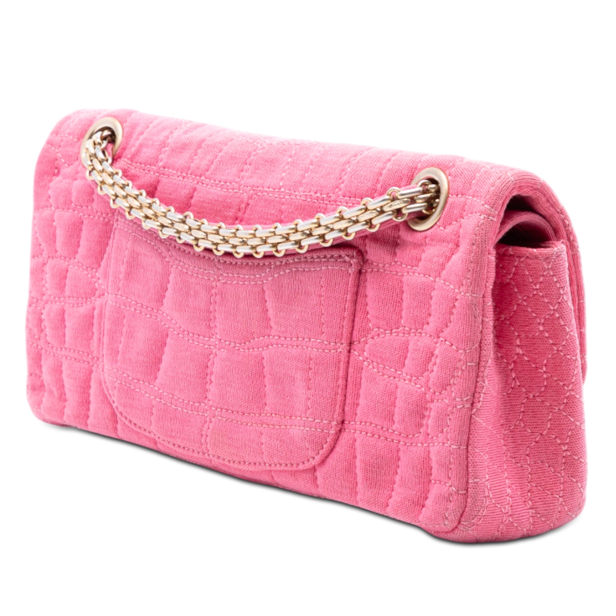 Chanel Croc Quilted Jersey Reissue 2.55 East West Double Flap - image 2