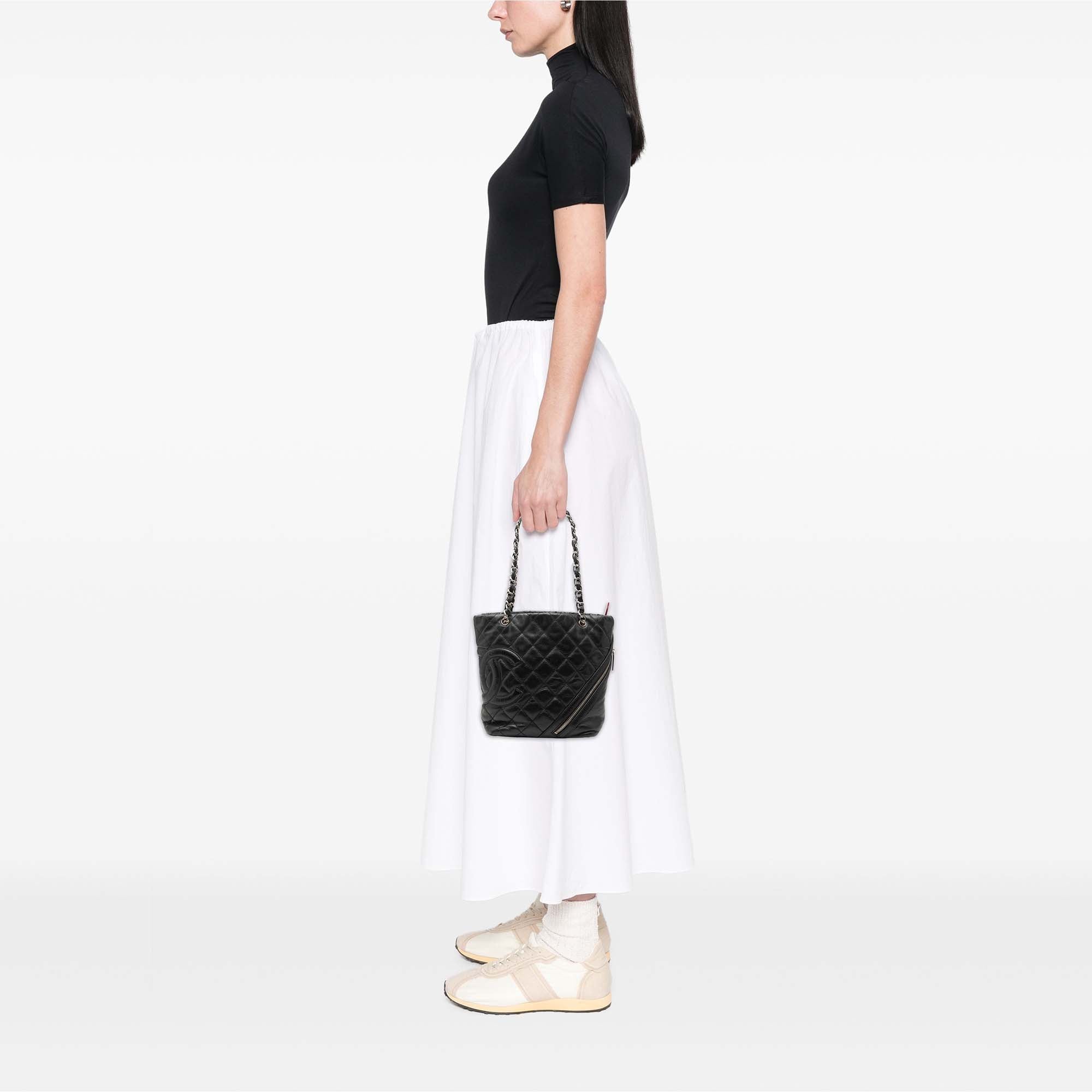 Chanel Small Quilted Aged Calfskin Cotton Club Tote - image 7
