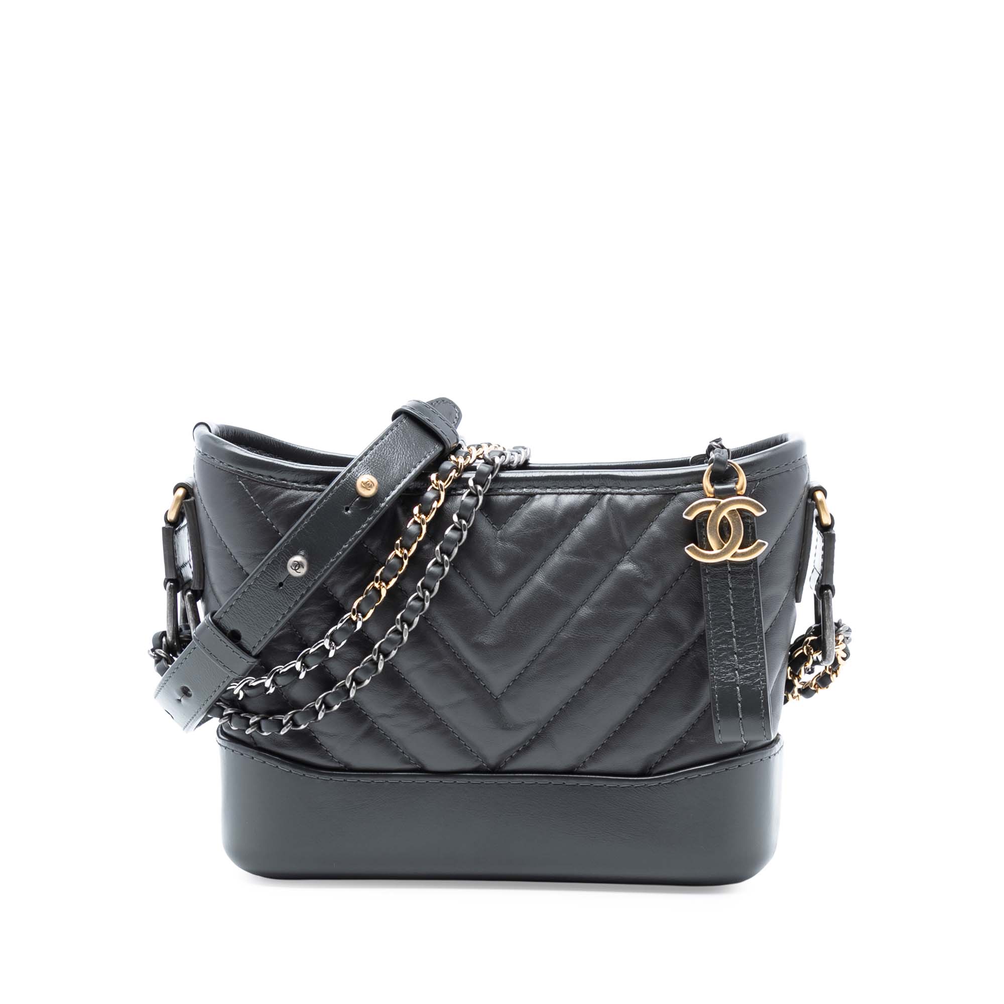 Chanel Small Chevron Aged Calfskin Gabrielle Hobo - image 1