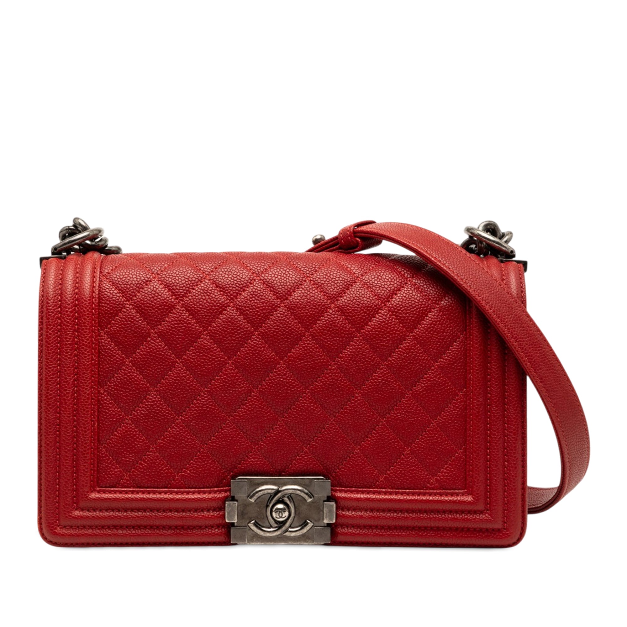Chanel Old Medium Quilted Caviar Boy Flap - image 1
