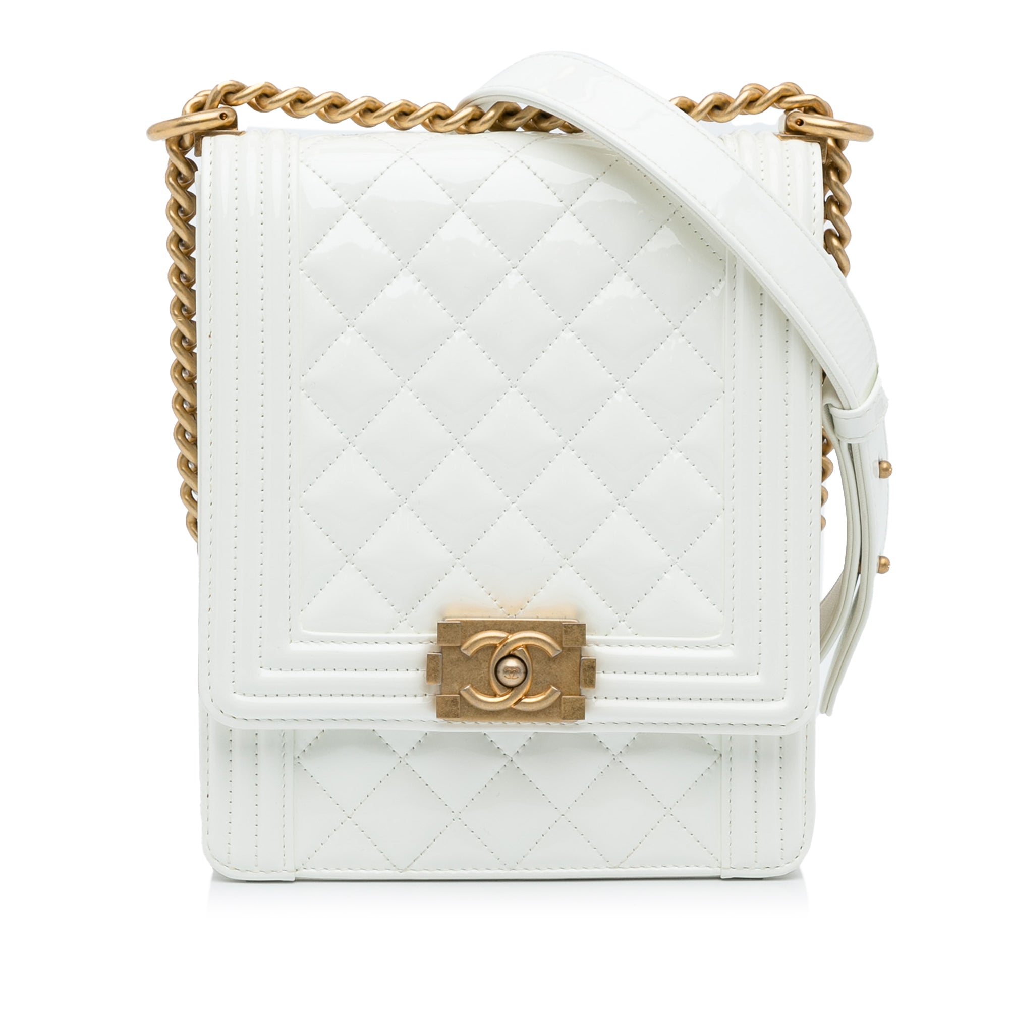 Chanel Quilted Lambskin North South Boy Flap - image 1