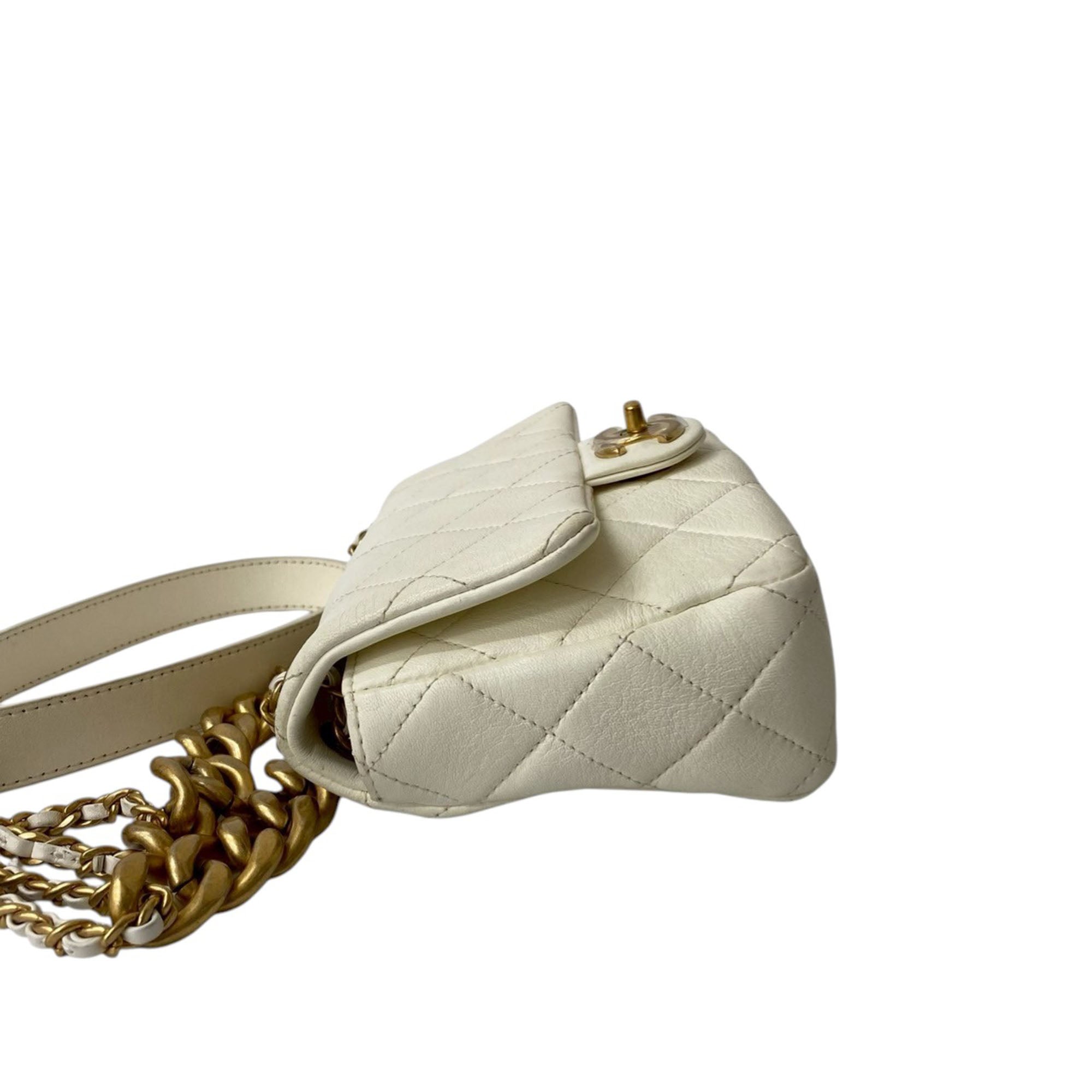 Chanel Mini Quilted Shiny Lambskin Dual Chain Flap - image 7