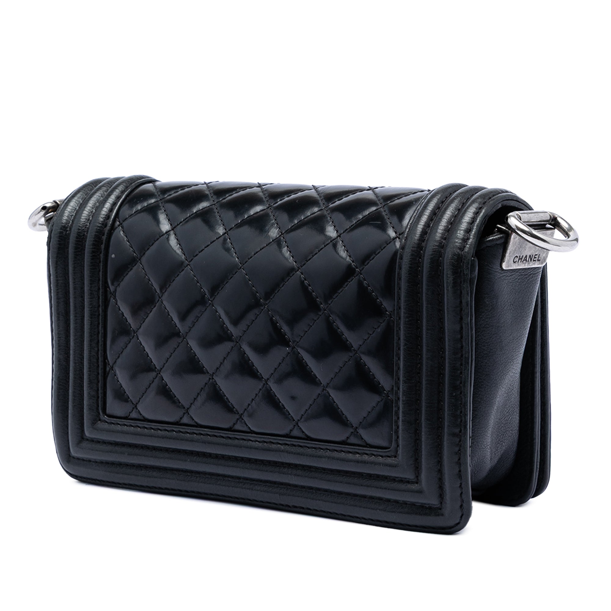 Chanel Paris Bombay Small Quilted Patent Medallion Embellished Boy Flap - image 2