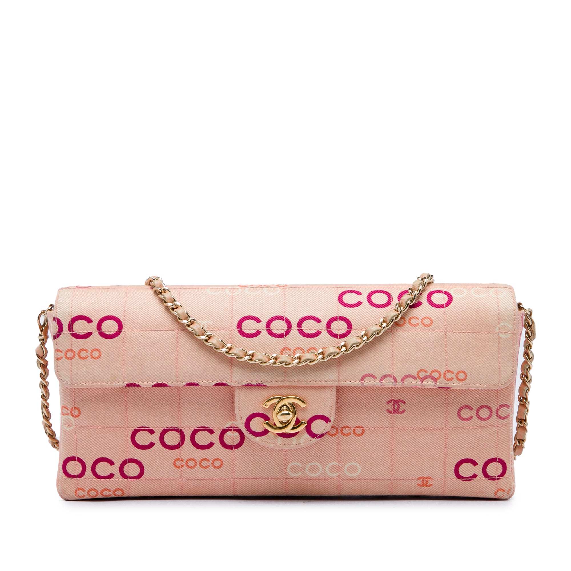 Chanel CC Chocolate Bar Canvas Logo East West Flap - image 1