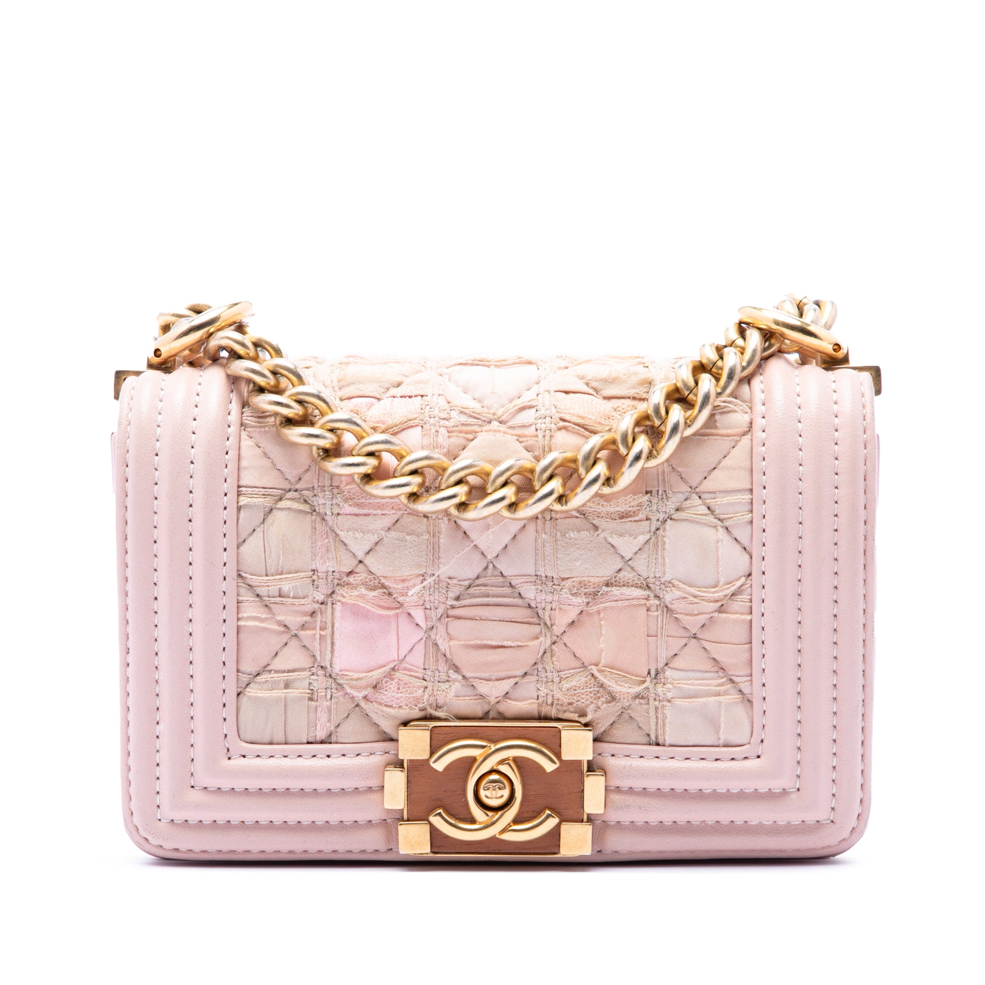 Chanel Mini Quilted Tweed and Lambskin Boy Flap - image 1