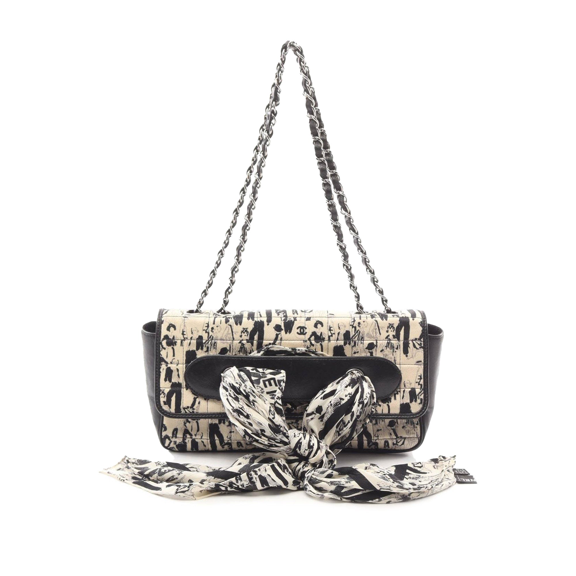 Chanel Silk and Lambskin Coco Mademoiselle Scarf Flap - image 1