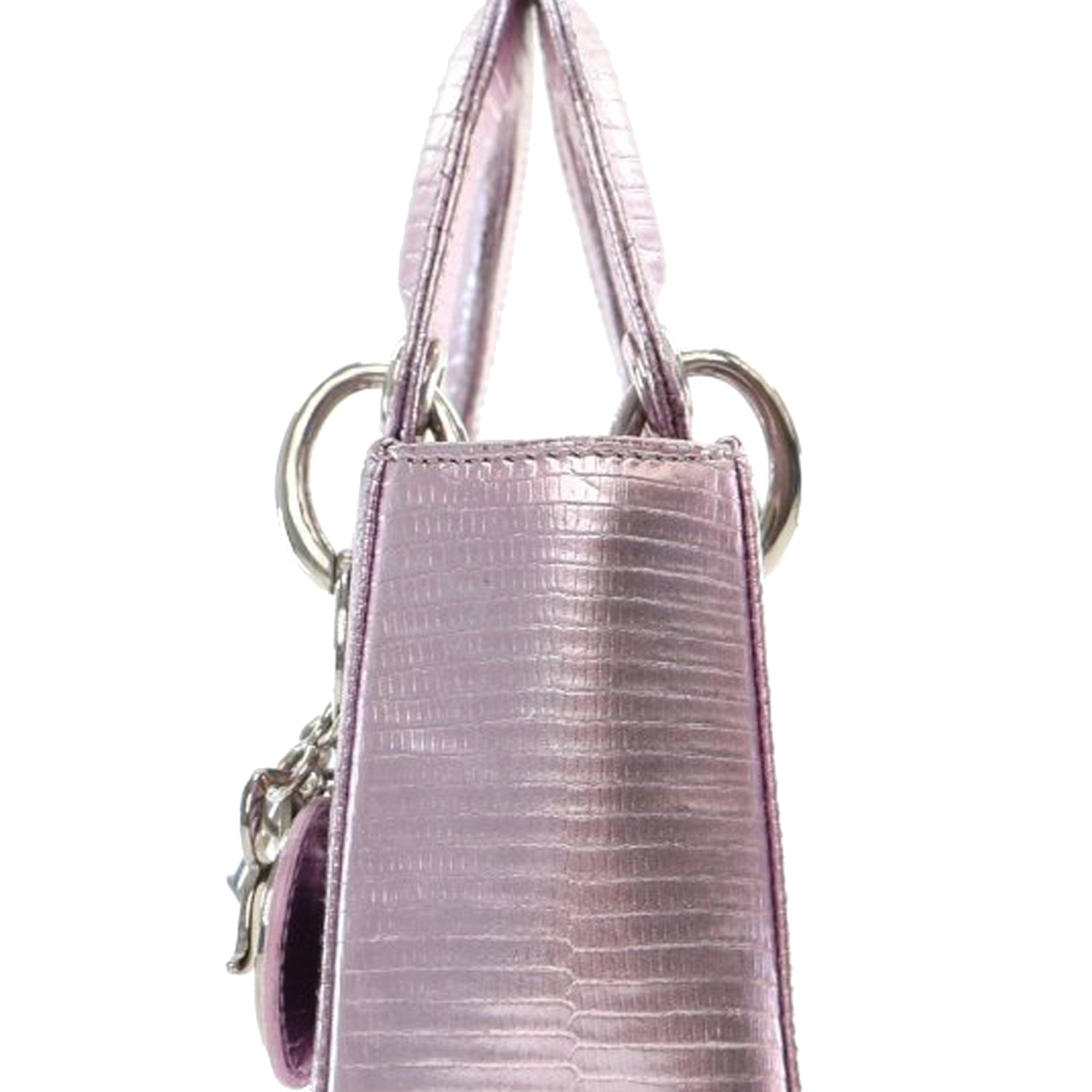 Dior Mini Metallic Lizard Leather Lady Dior - image 10