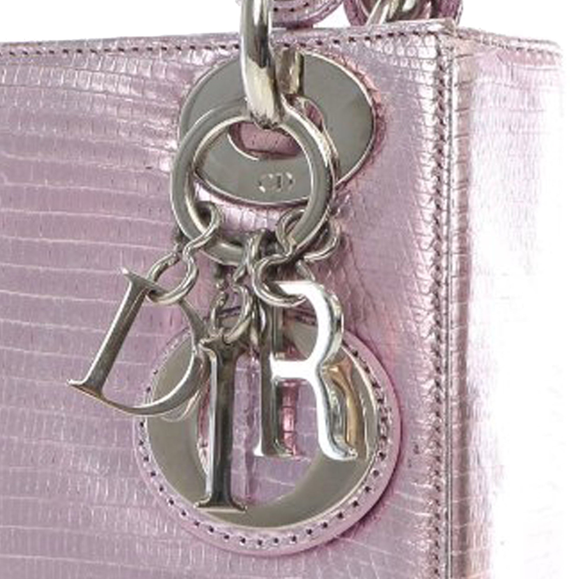 Dior Mini Metallic Lizard Leather Lady Dior - image 12