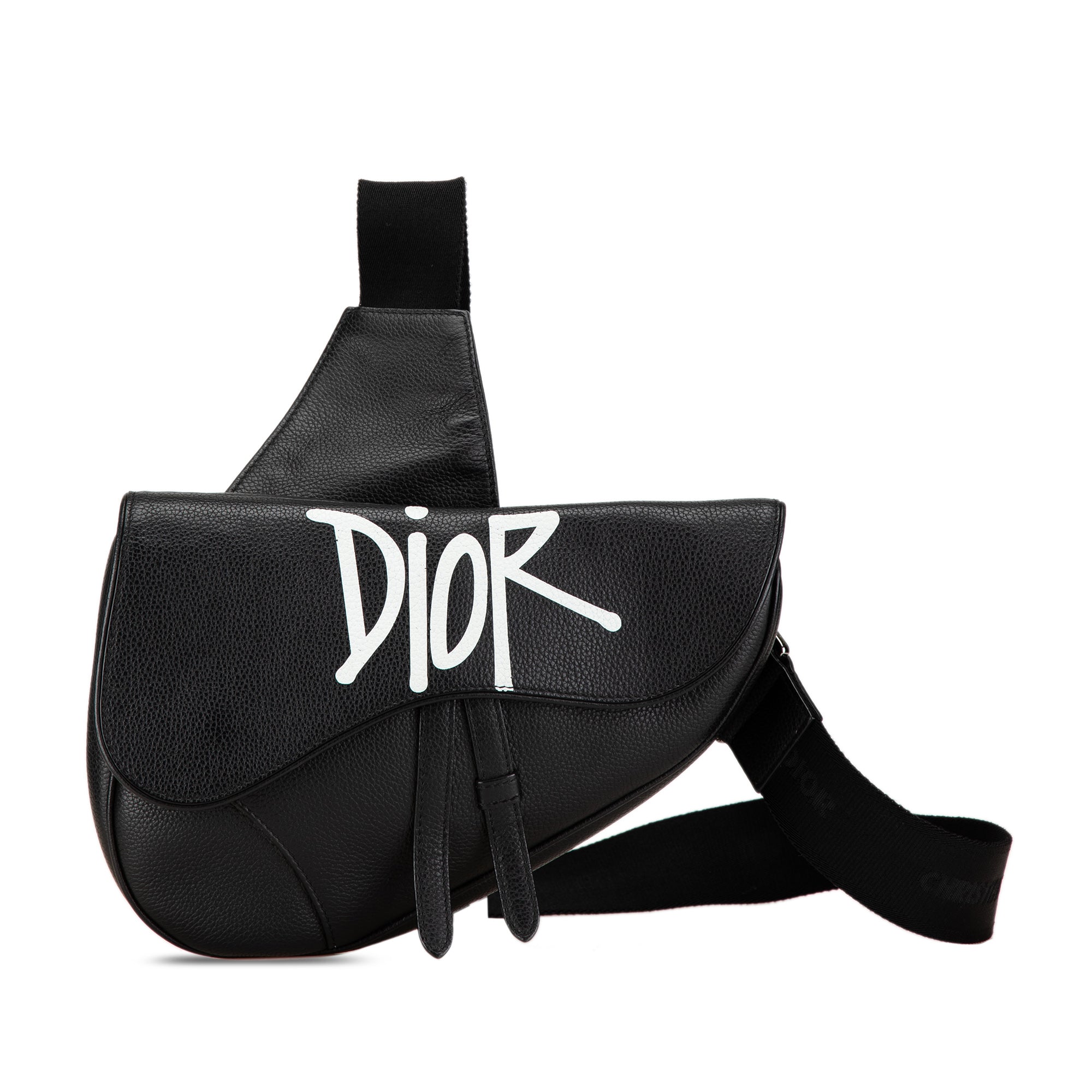 Dior Shawn Stussy Grained Calfskin Saddle Bag - image 1