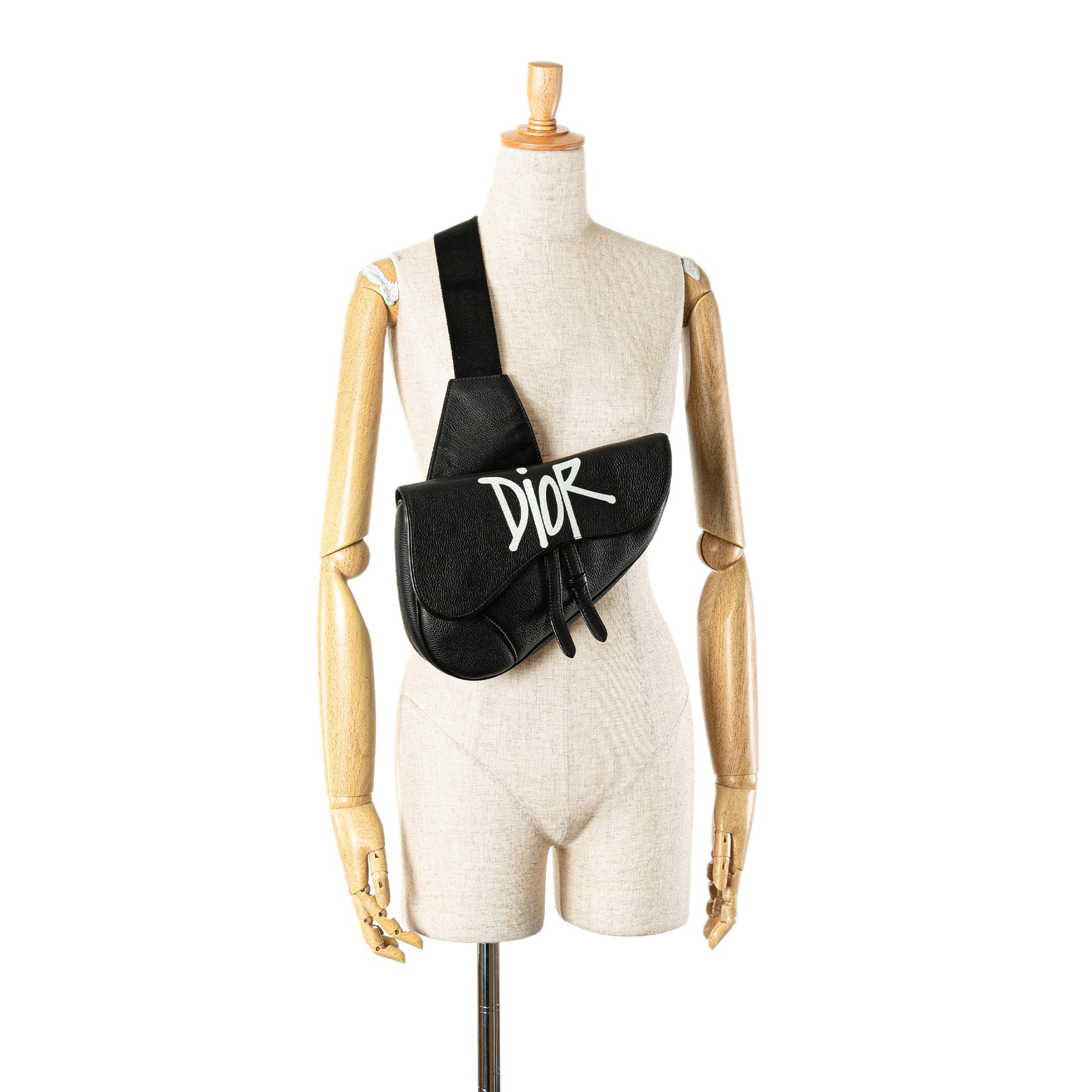 Dior Shawn Stussy Grained Calfskin Saddle Bag - image 7