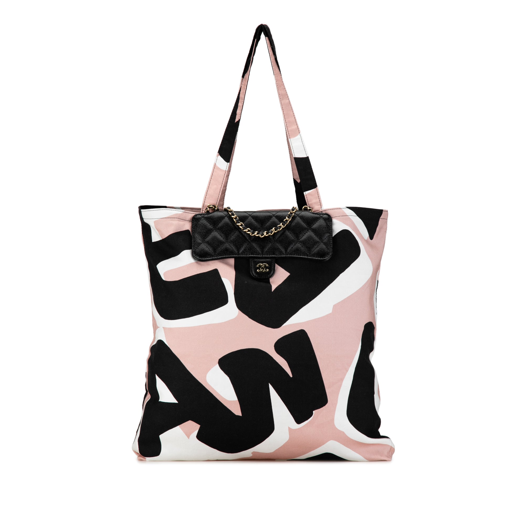 Chanel Nylon Graffiti Foldable Shopping Tote in Caviar Flap - image 1