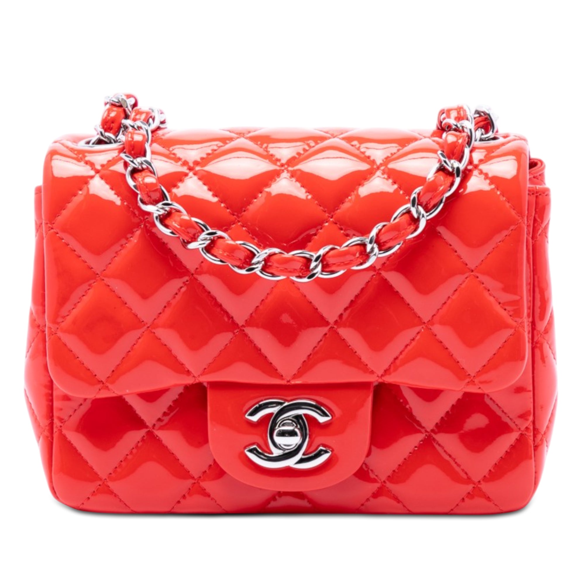 Chanel Mini Square Classic Patent Single Flap - image 1