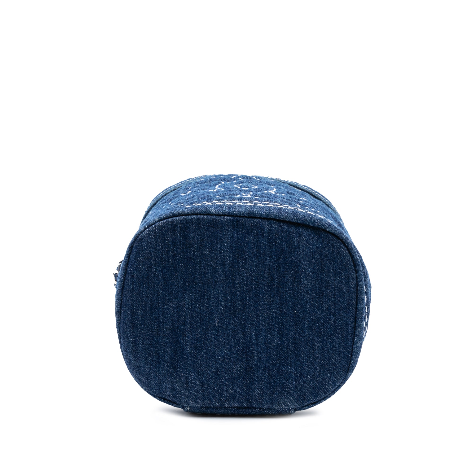 Chanel CC Quilted Denim Trip Vanity Case with Chain - image 3
