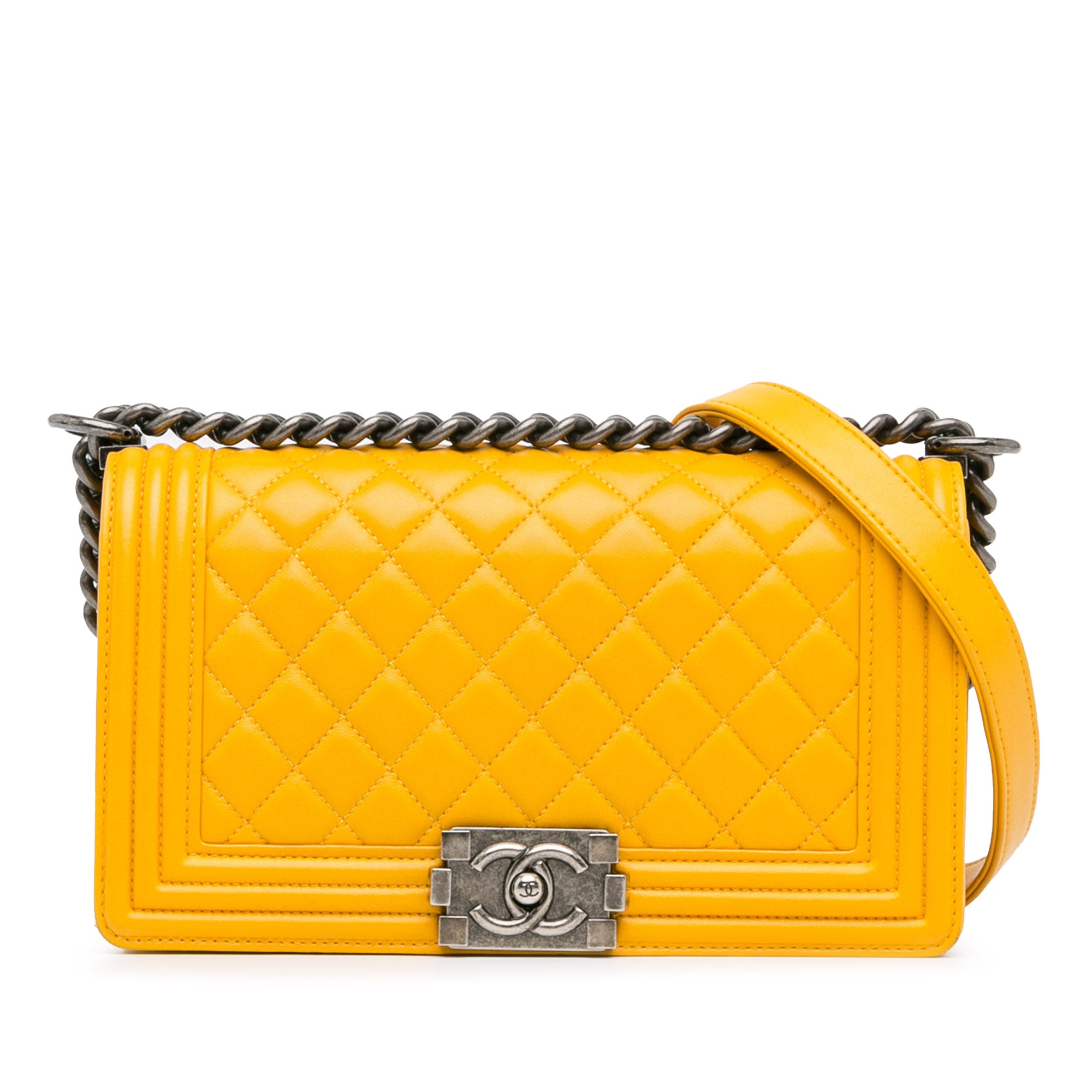 Chanel Old Medium Quilted Lambskin Boy Flap - image 1