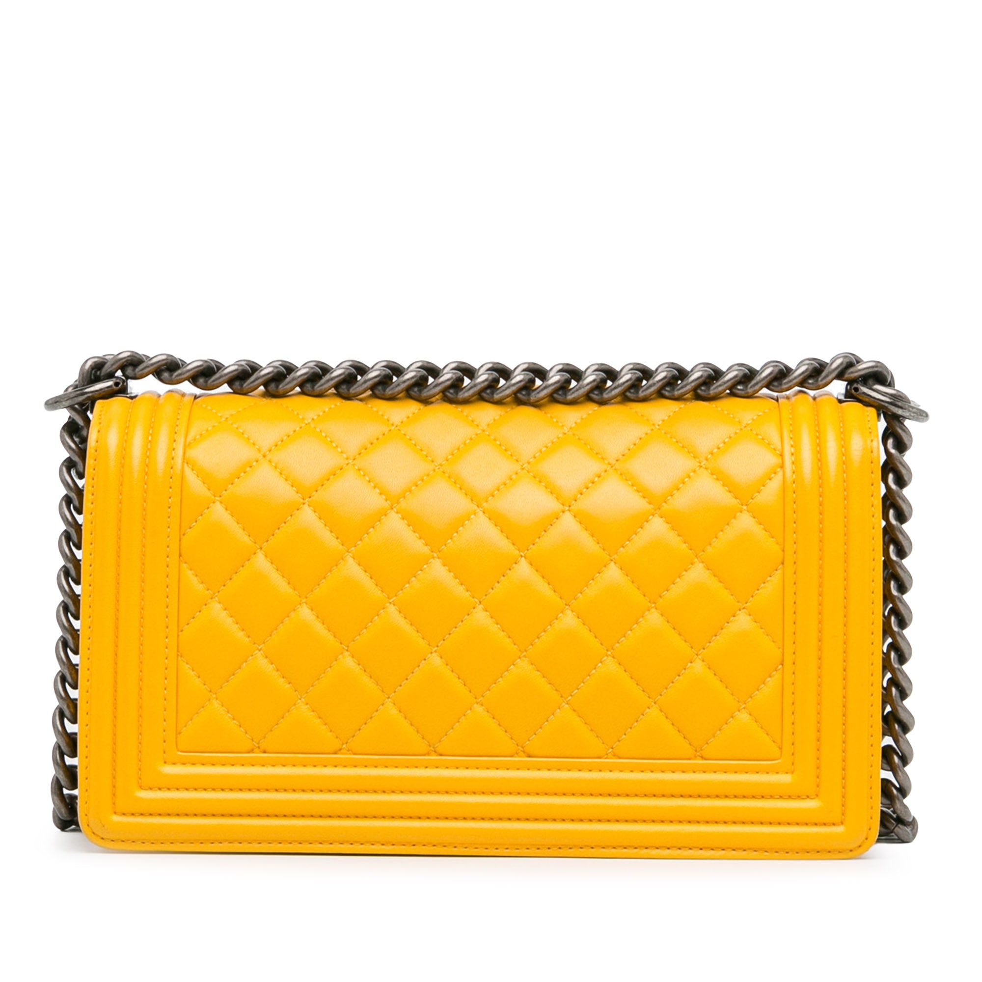 Chanel Old Medium Quilted Lambskin Boy Flap - image 3