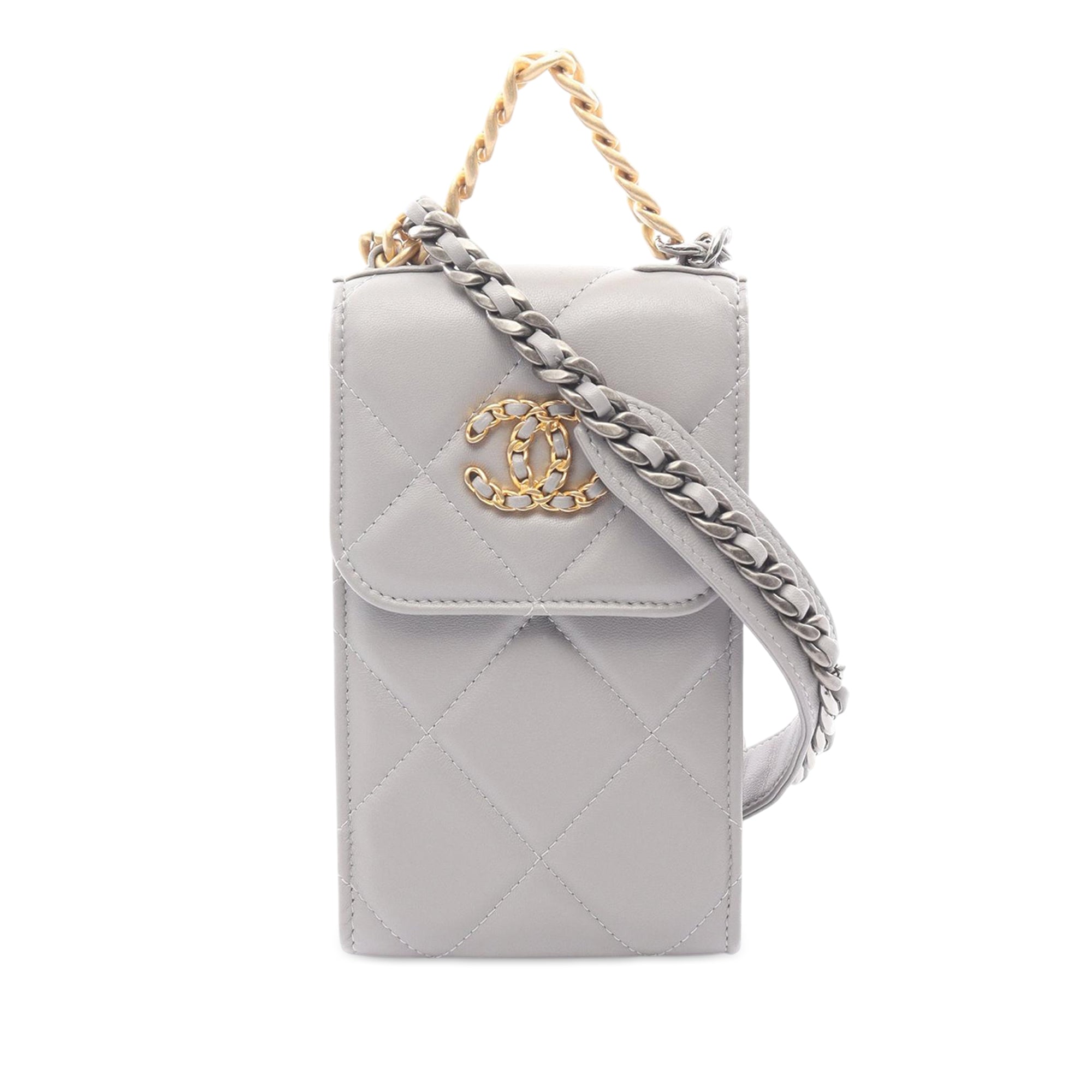 Chanel Quilted Lambskin Chanel 19 Phone Holder - image 1